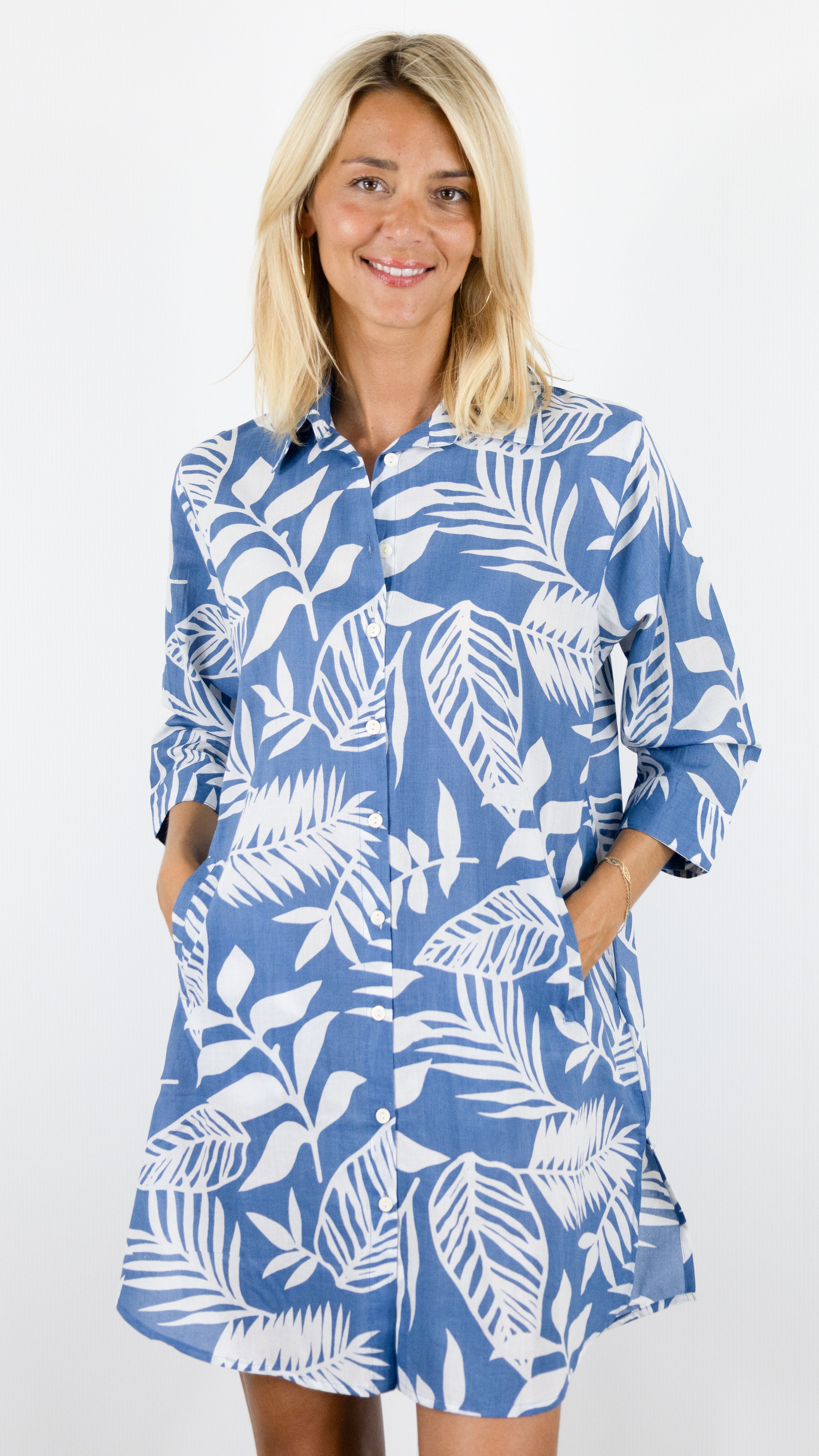 ROBE TUNIQUE IMPRIMEE EN COTON TERRE ROUGE LA2524#COLOR_6J22/PETROL