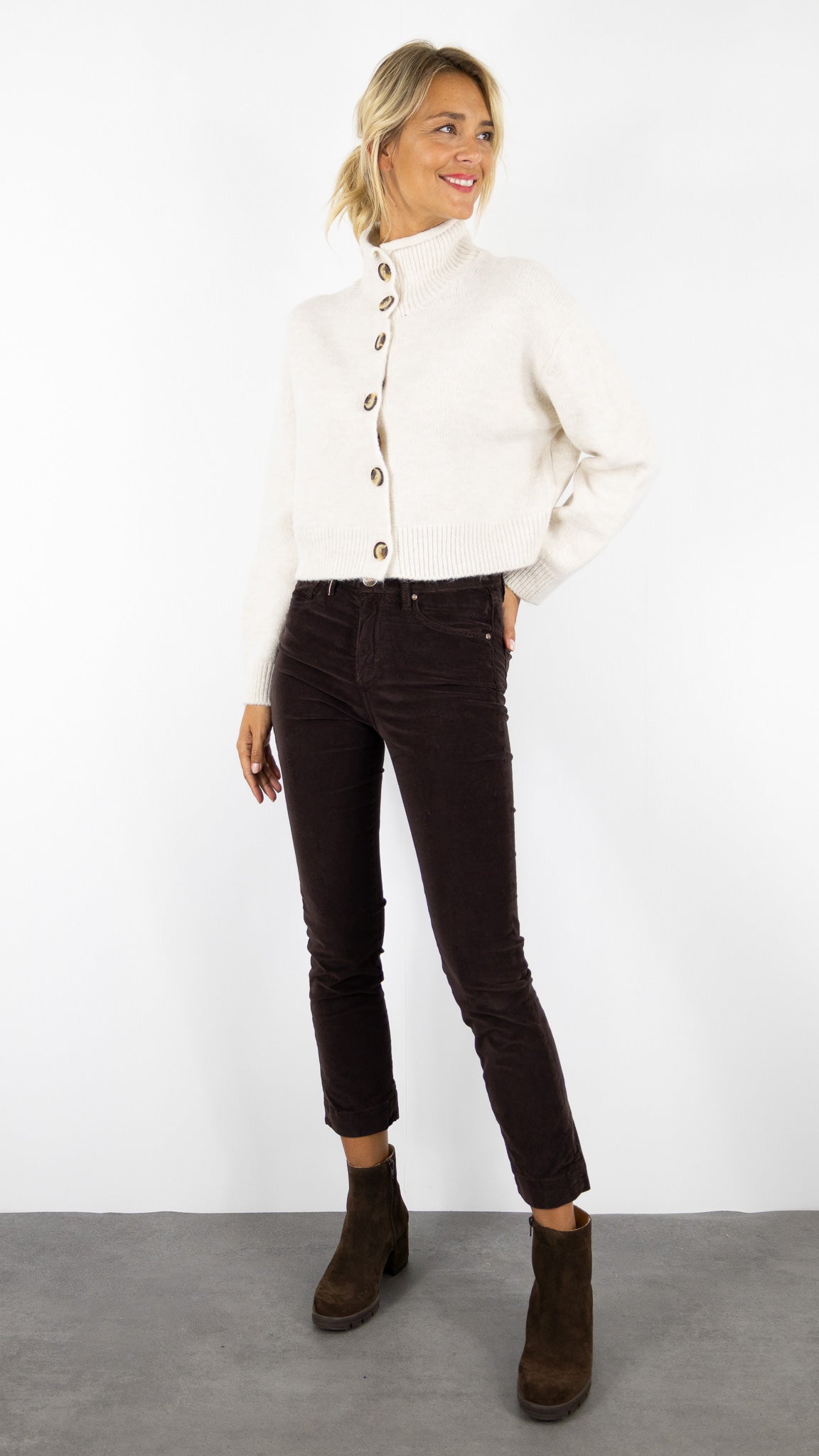 GILET EPAIS COL MONTANT FEMME AN'GE LAKEYLA#COLOR_ECRU