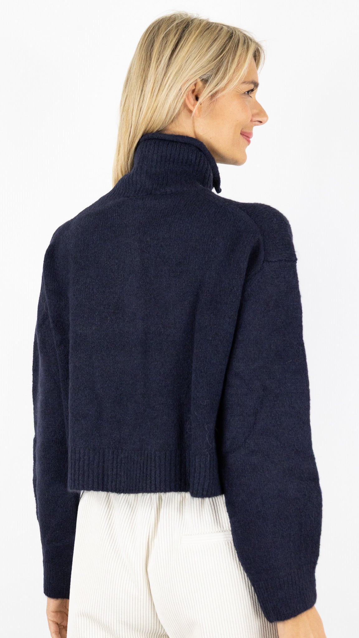 GILET EPAIS COL MONTANT FEMME AN'GE LAKEYLA#COLOR_MARINE