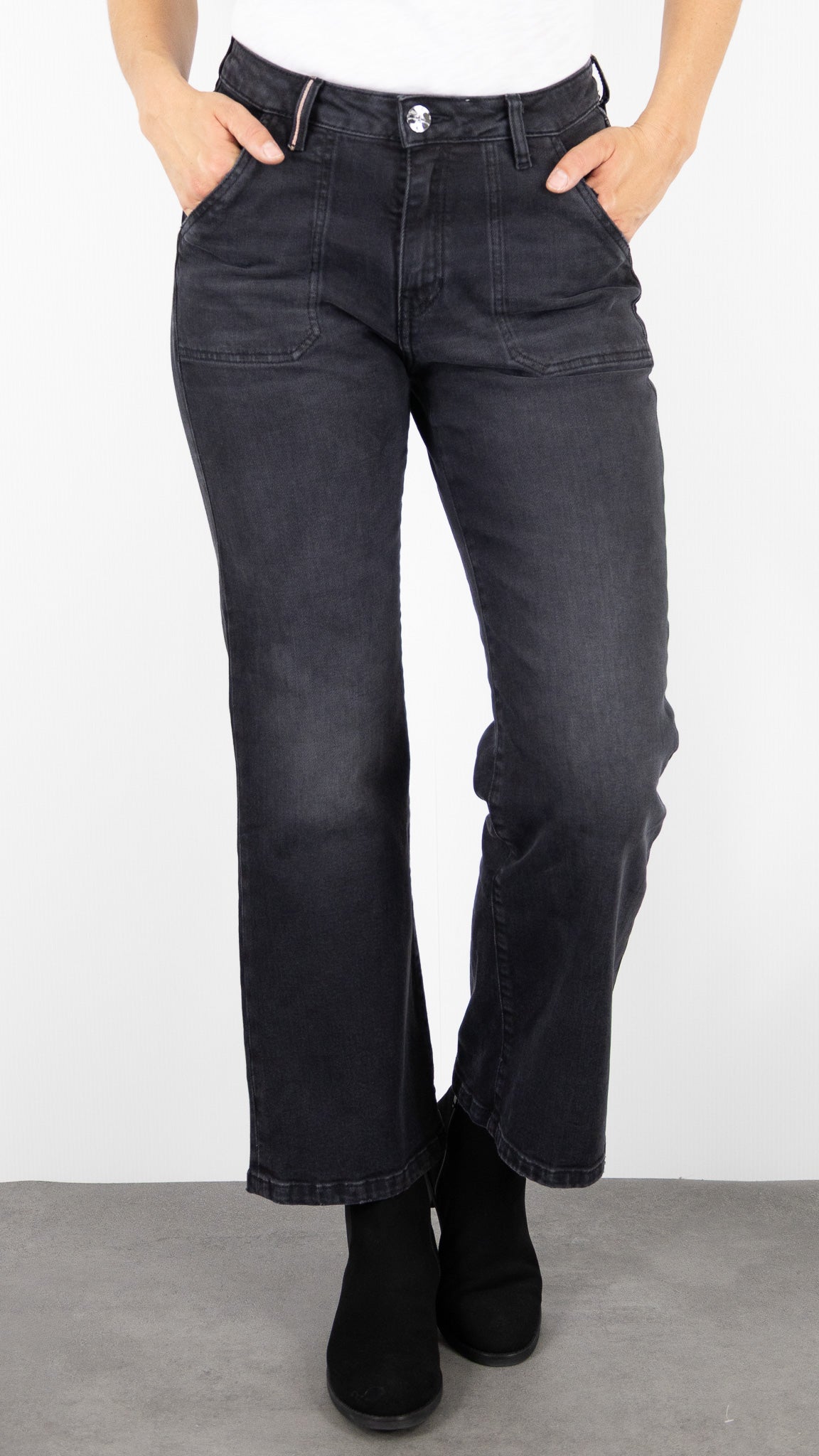 JEANS FLARE 7/8 ISLOW LEHA BLACK DENIM GRIS SOLAR ECLIPSE