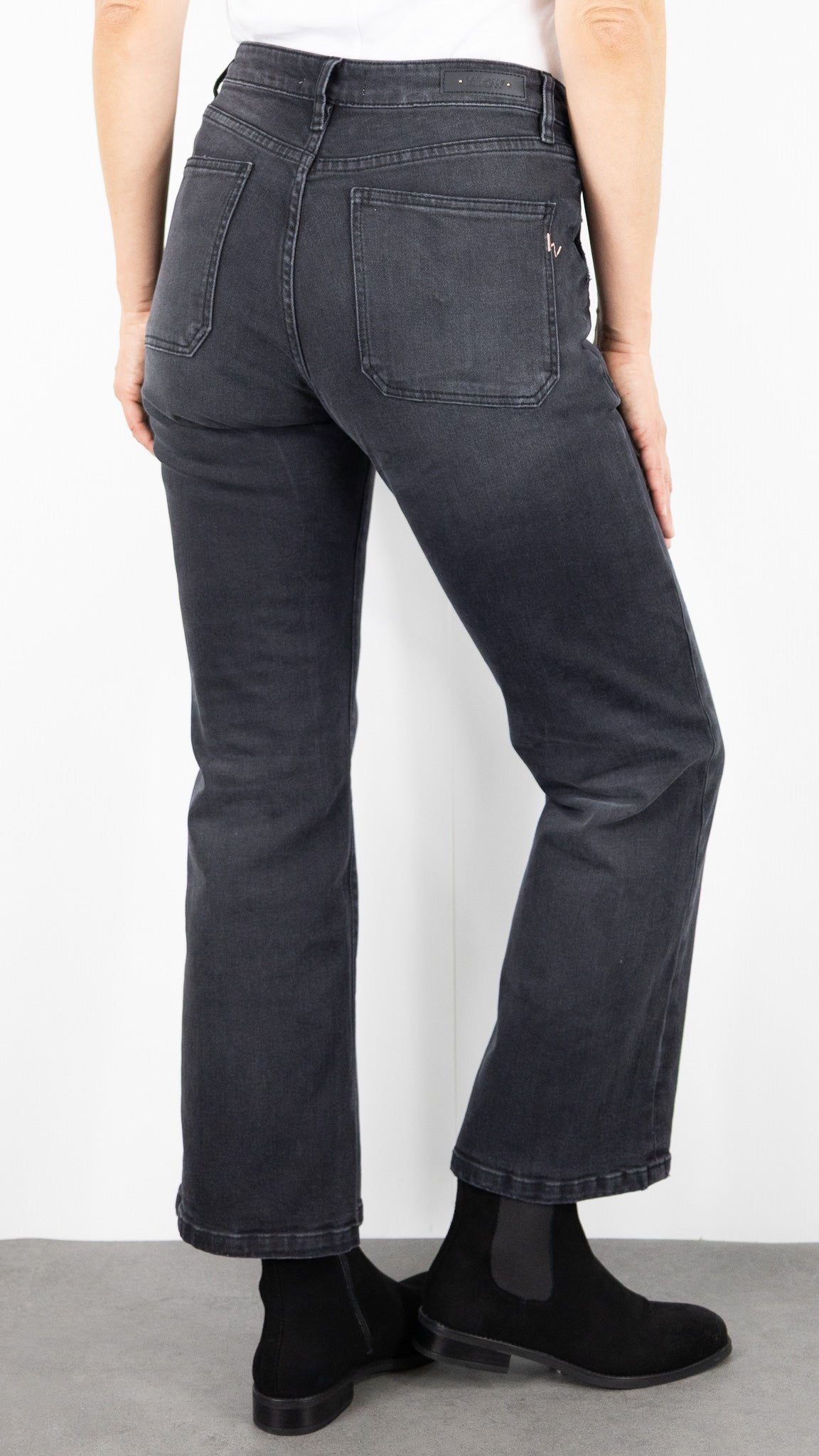 JEANS FLARE 7/8 ISLOW LEHA BLACK DENIM GRIS SOLAR ECLIPSE
