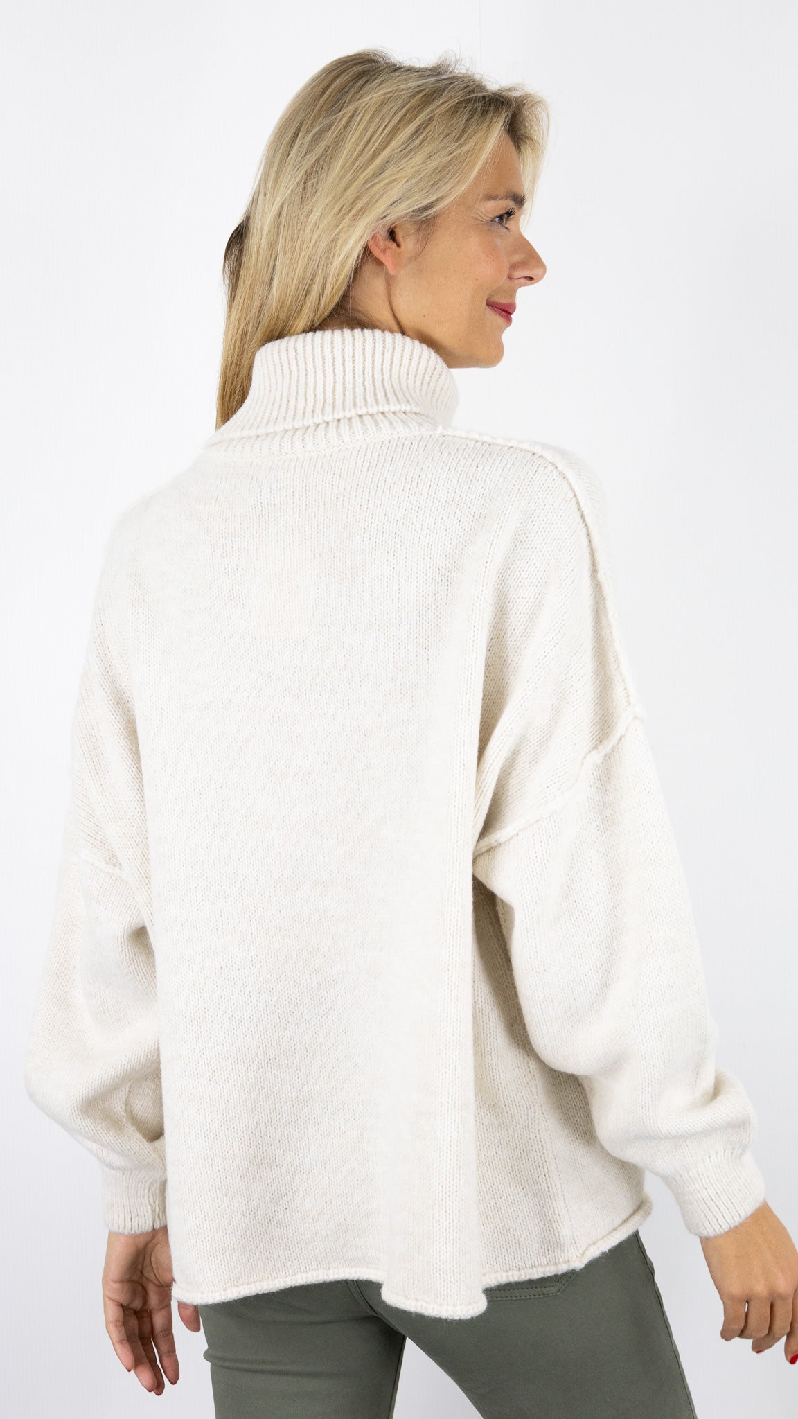 PULL AMPLE COL ROULE AN'GE LEJOKARIM#COLOR_ECRU