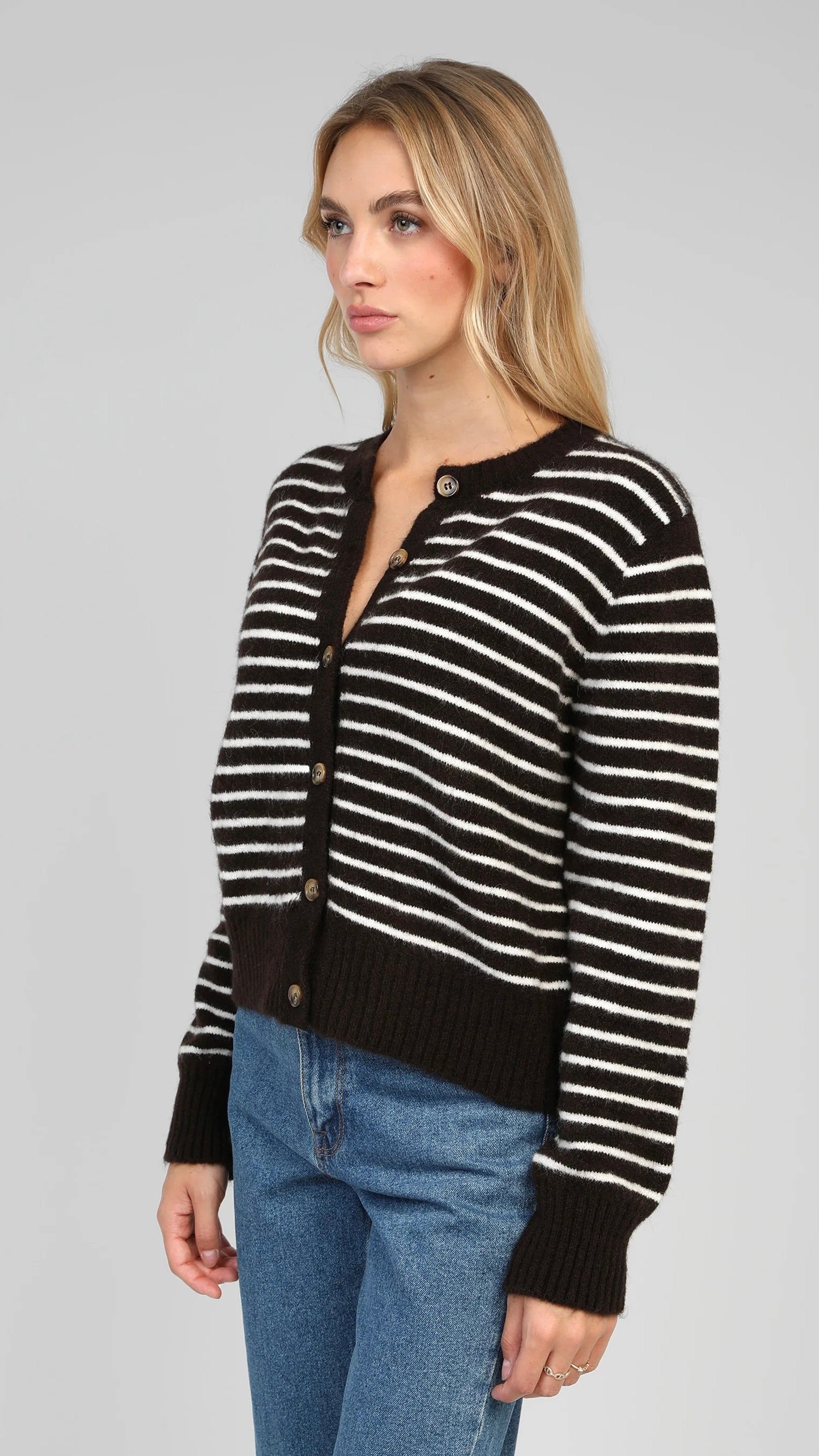 CARDIGAN MARINIIERE FEMME AN'GE LIPSTIK#COLOR_CHOCOLAT