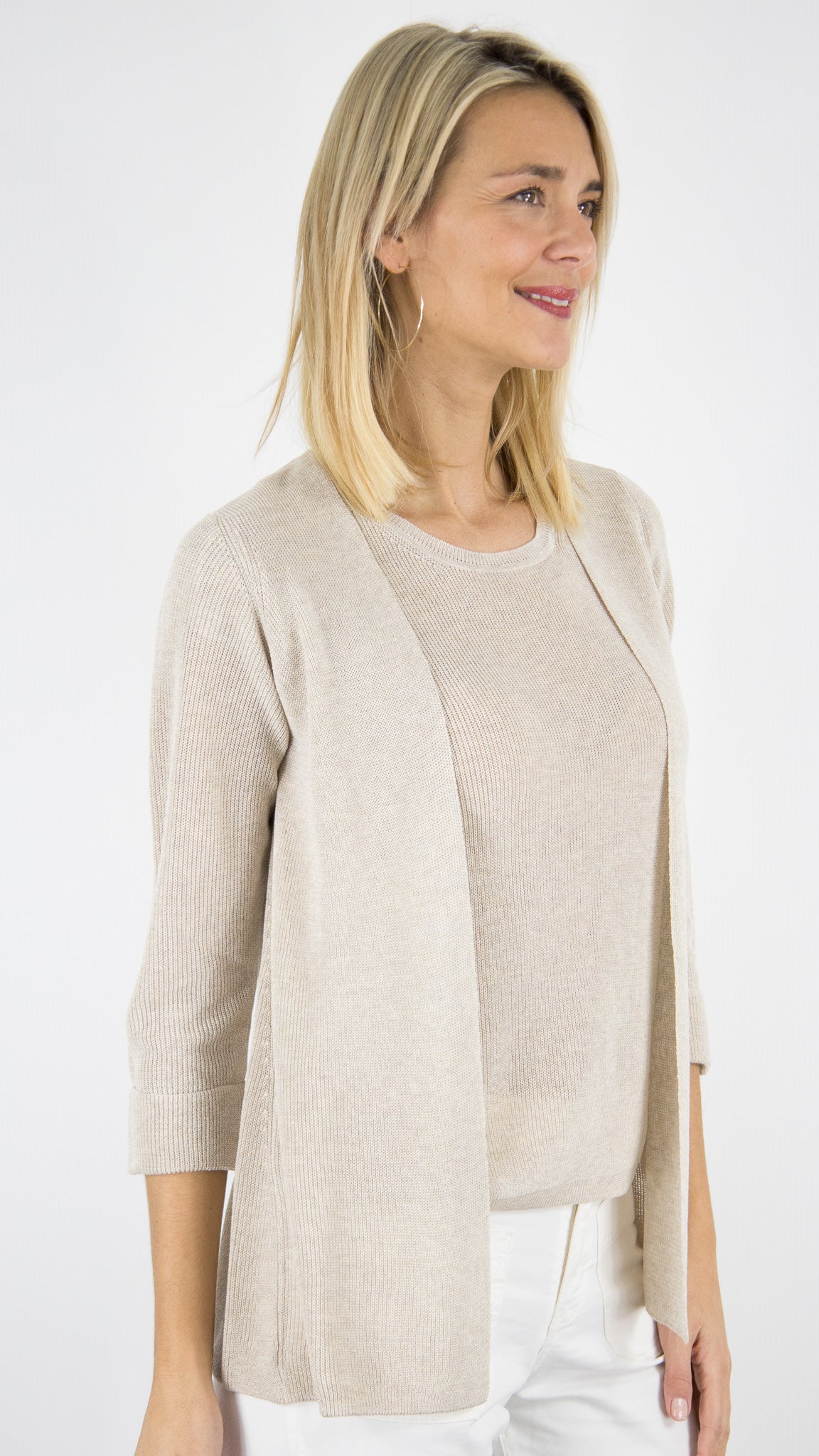 GILET FLUIDE LUREX BEIGE FEMME GERARD DAREL LORINA