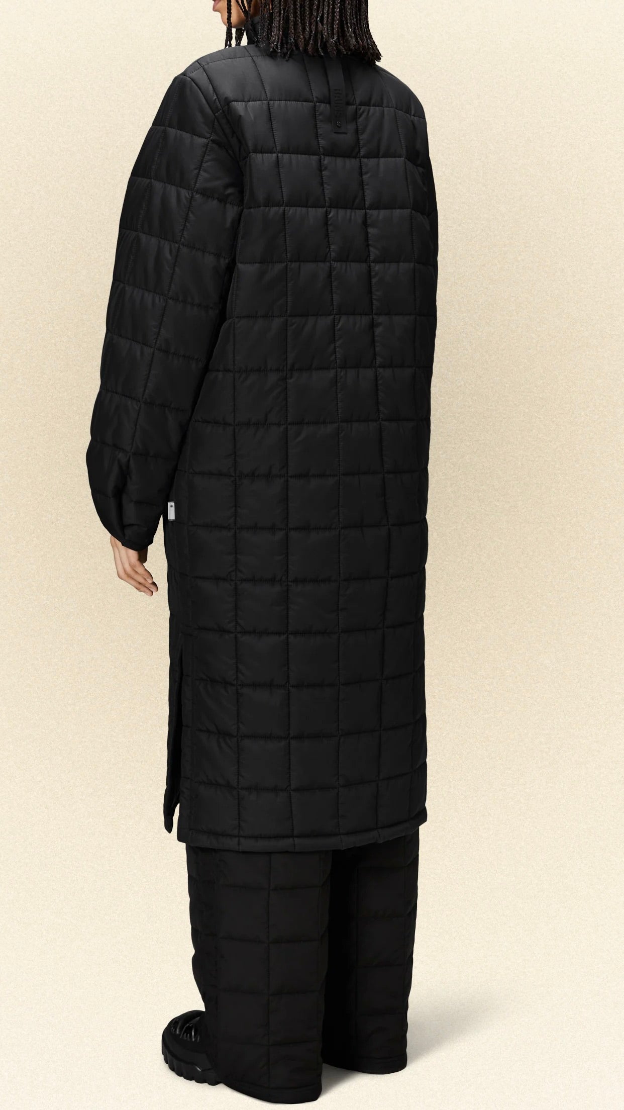 MANTEAU LONG MATELASSÉ LINER W COAT 18210 NOIR