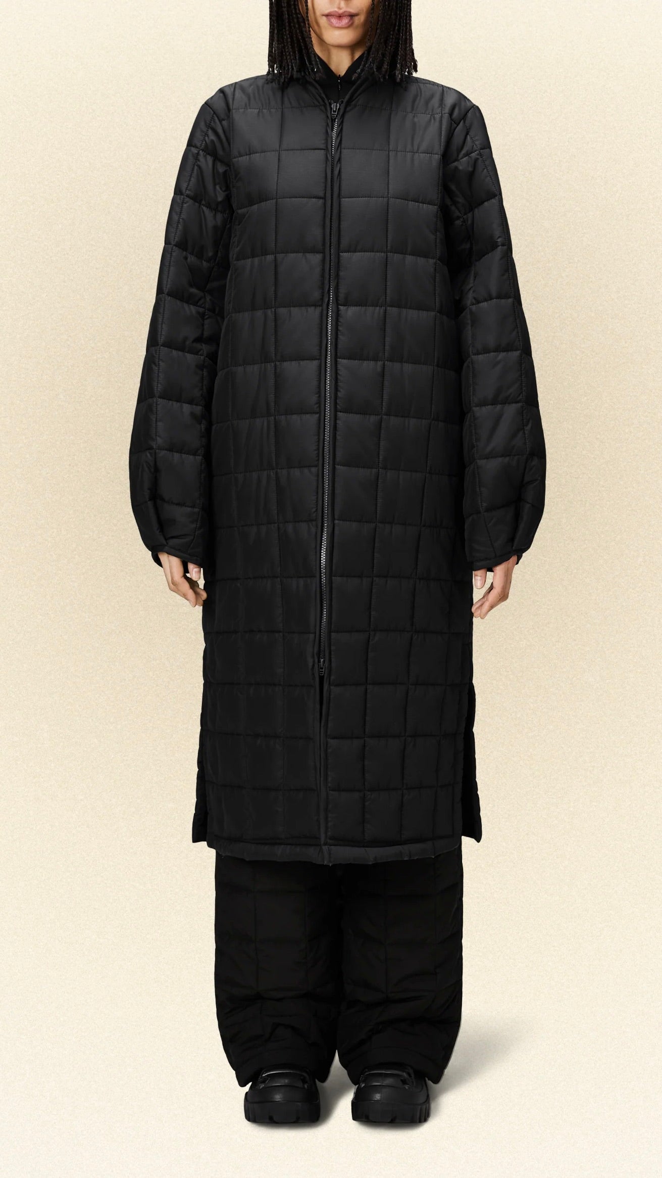 MANTEAU LONG MATELASSÉ LINER W COAT 18210 NOIR