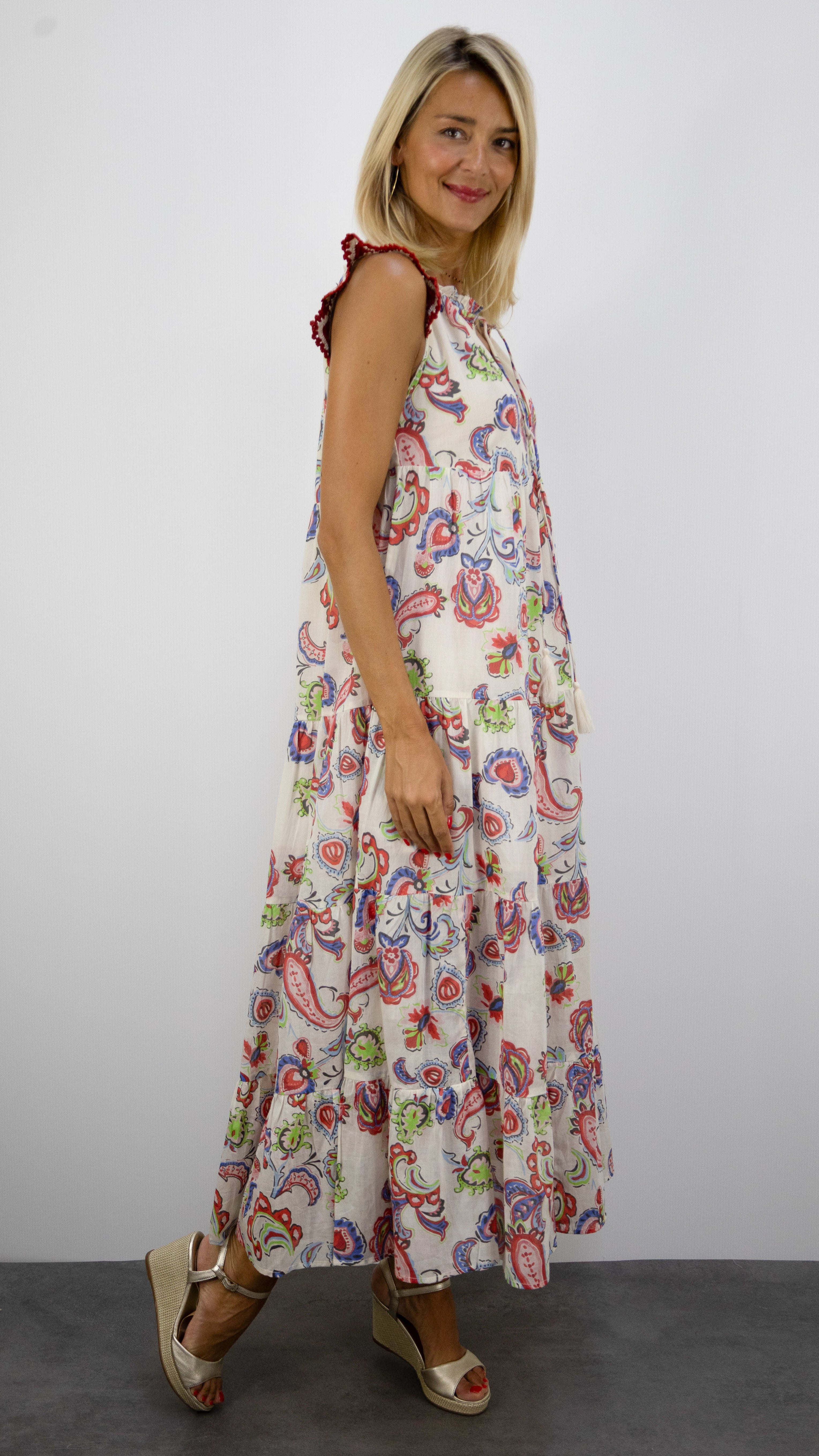 ROBE LONGUE IMPRIMEE EN COTON GOA MALAGA#COLOR_5005/ECRU
