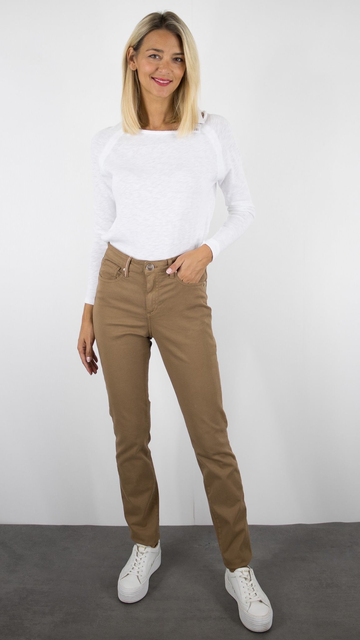 PANTALON LONG DROIT FEMME ISLOW MALO DRILL PES#COLOR_LAMA/CAMEL