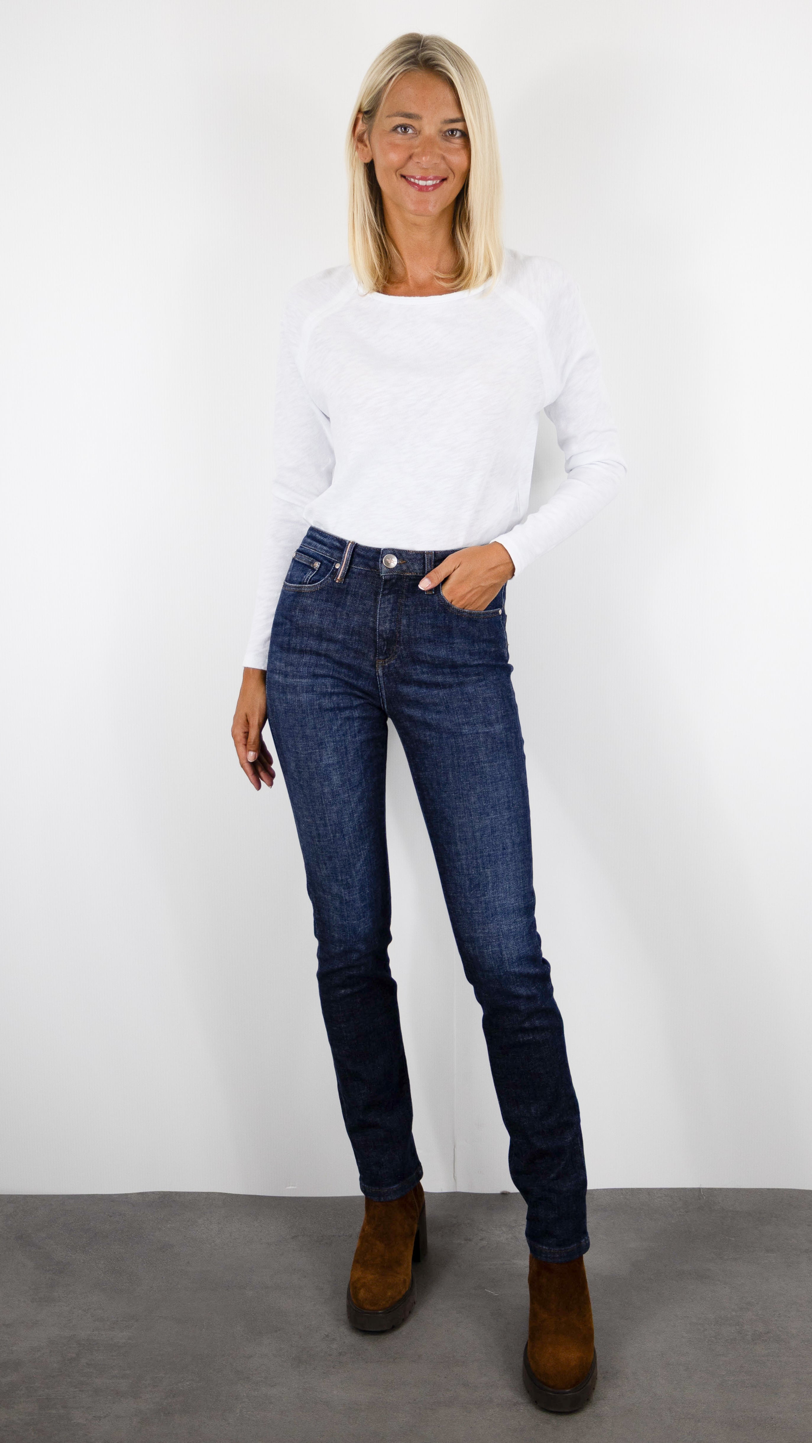 JEANS DROIT POUR FEMME ISLOW MALO RECYCLED BLUE DENIM DARK VINTAGE