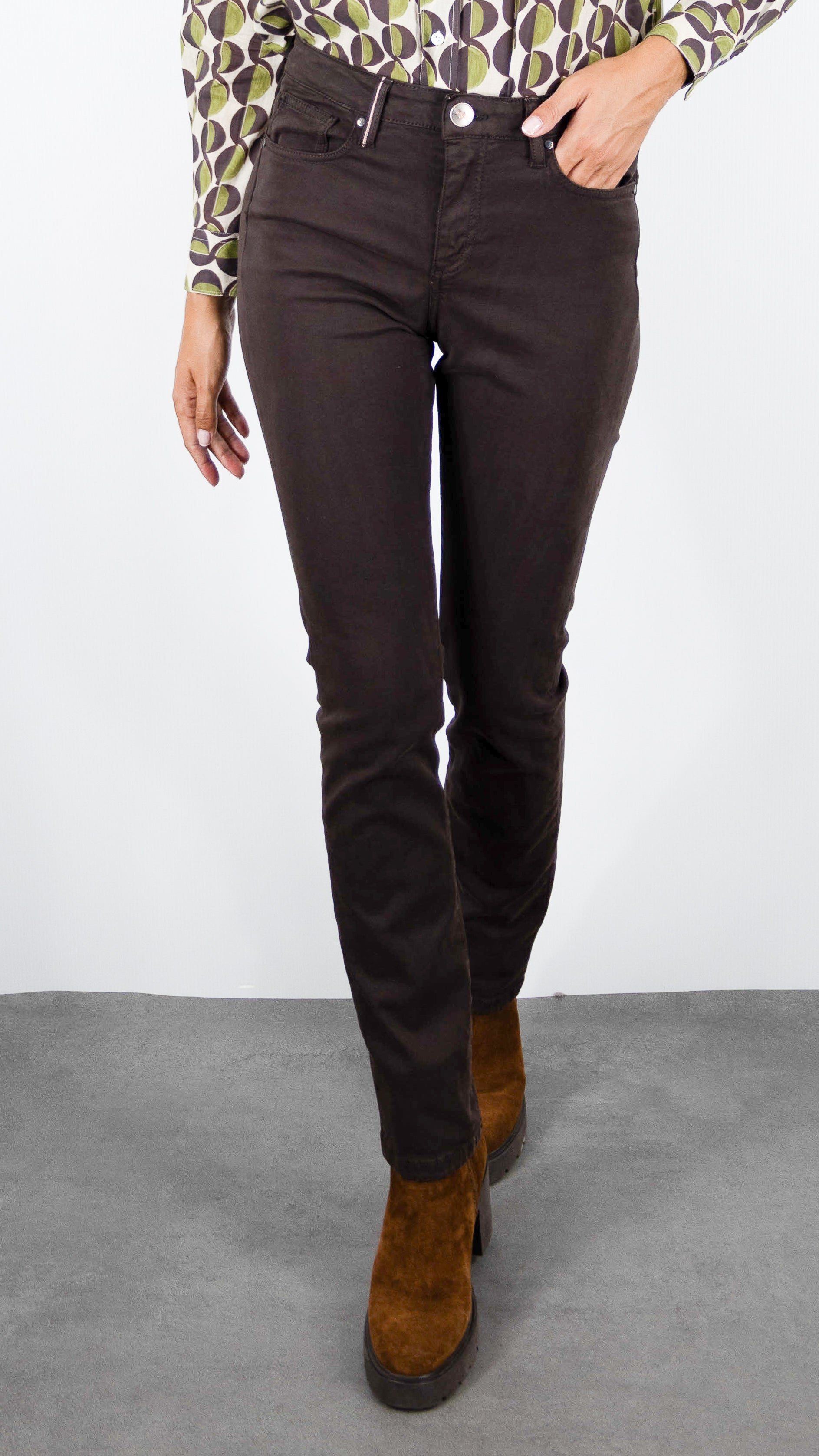 PANTALON LONG DROIT POUR FEMME ISLOW MALO TENDER DREAM#COLOR_ESPRESSO/CHOCO