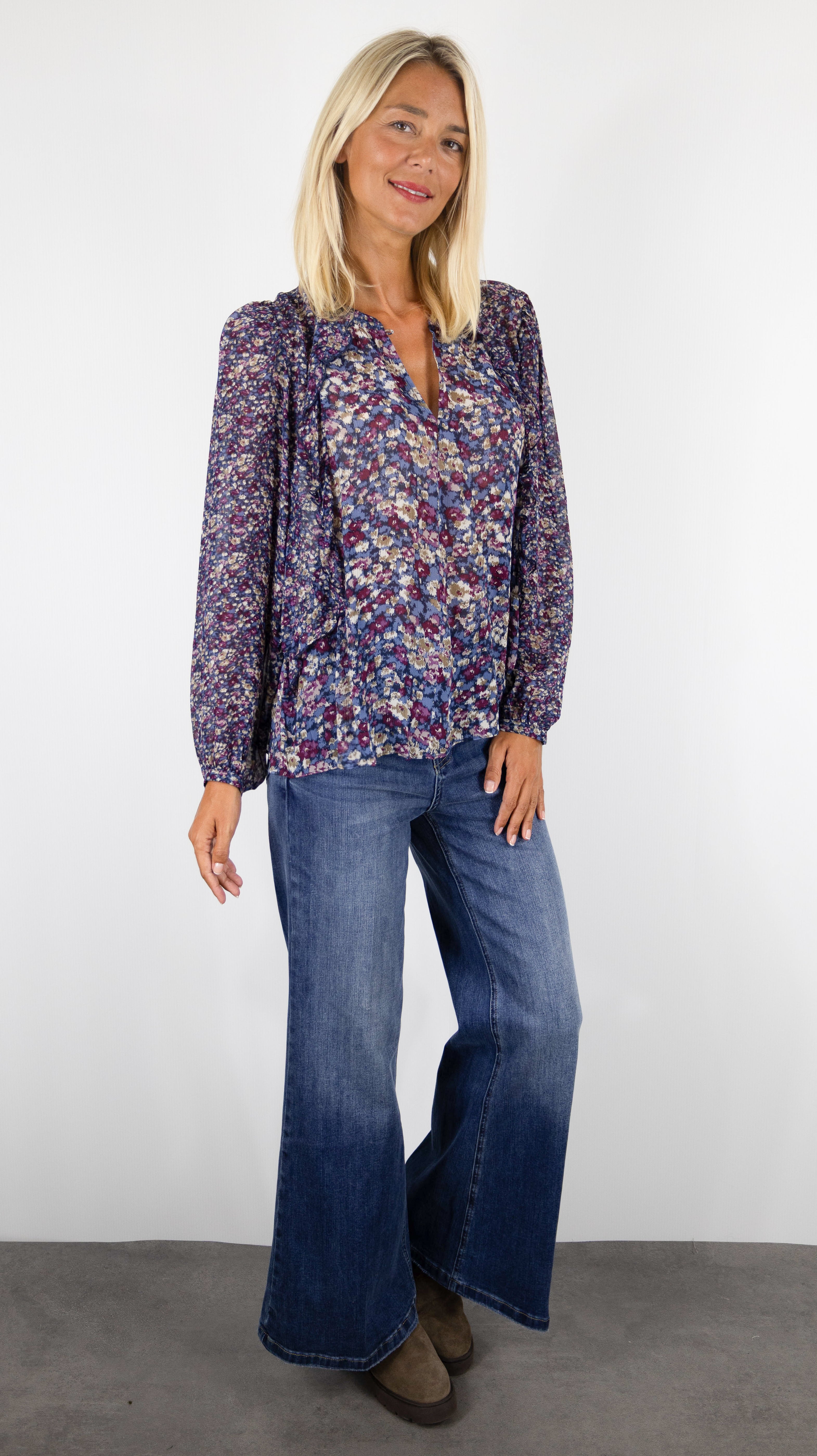 BLOUSE FLEURIE FLUIDE BA&SH KROSS#COLOR_BLEU