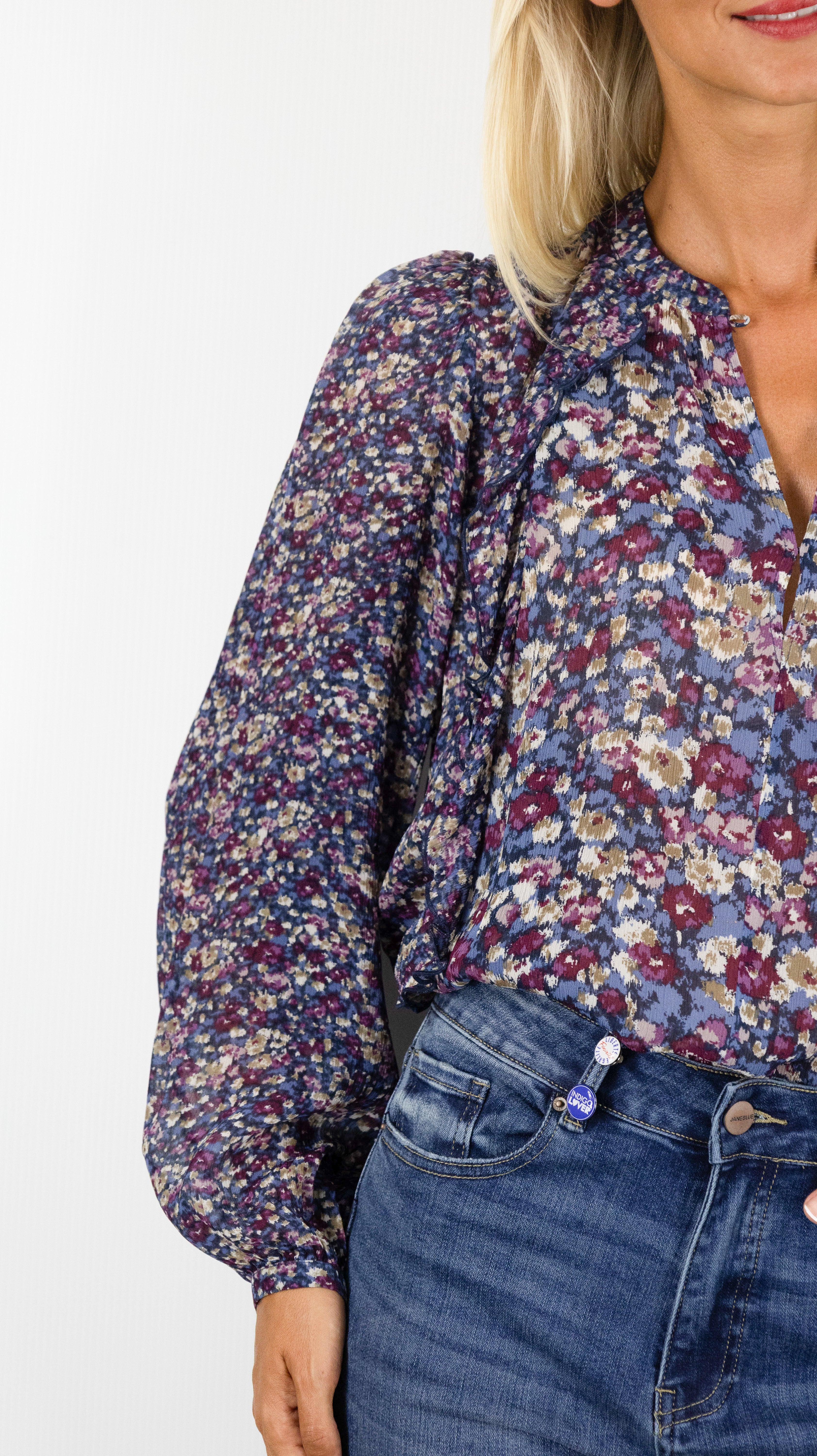 BLOUSE FLEURIE FLUIDE BA&SH KROSS#COLOR_BLEU