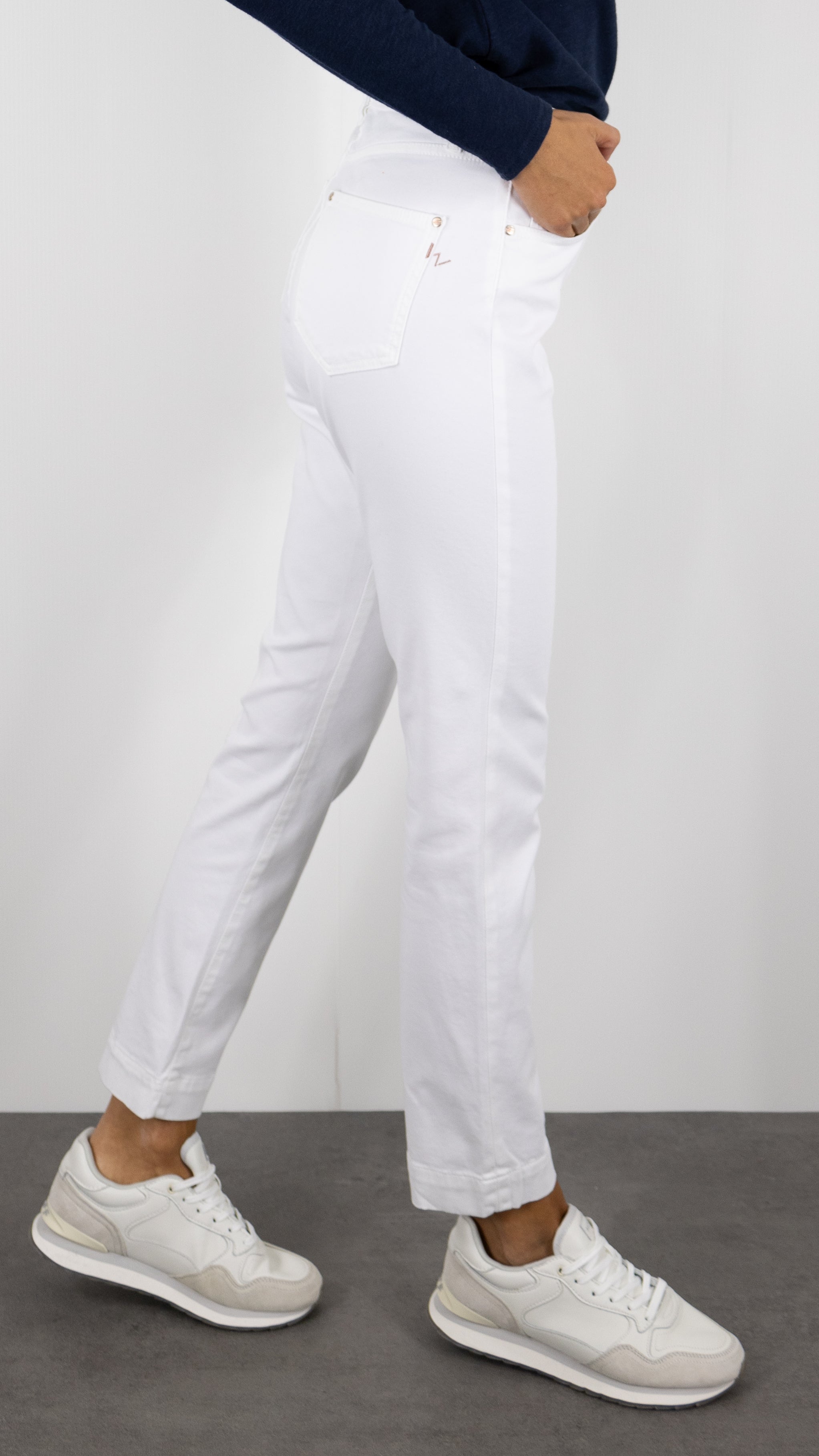 PANTALON DROIT TAILLE HAUTE ISLOW MARIN DRILL PES#COLOR_BLANC