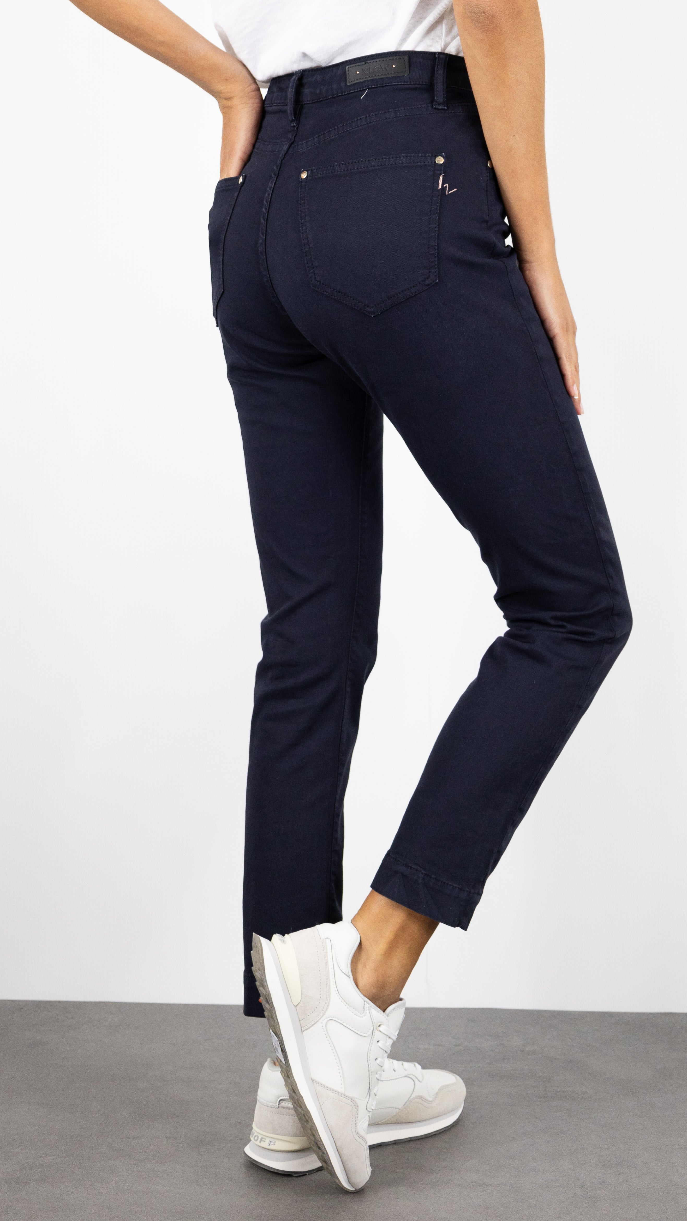 PANTALON DROIT TAILLE HAUTE ISLOW MARIN DRILL PES#COLOR_NAVY