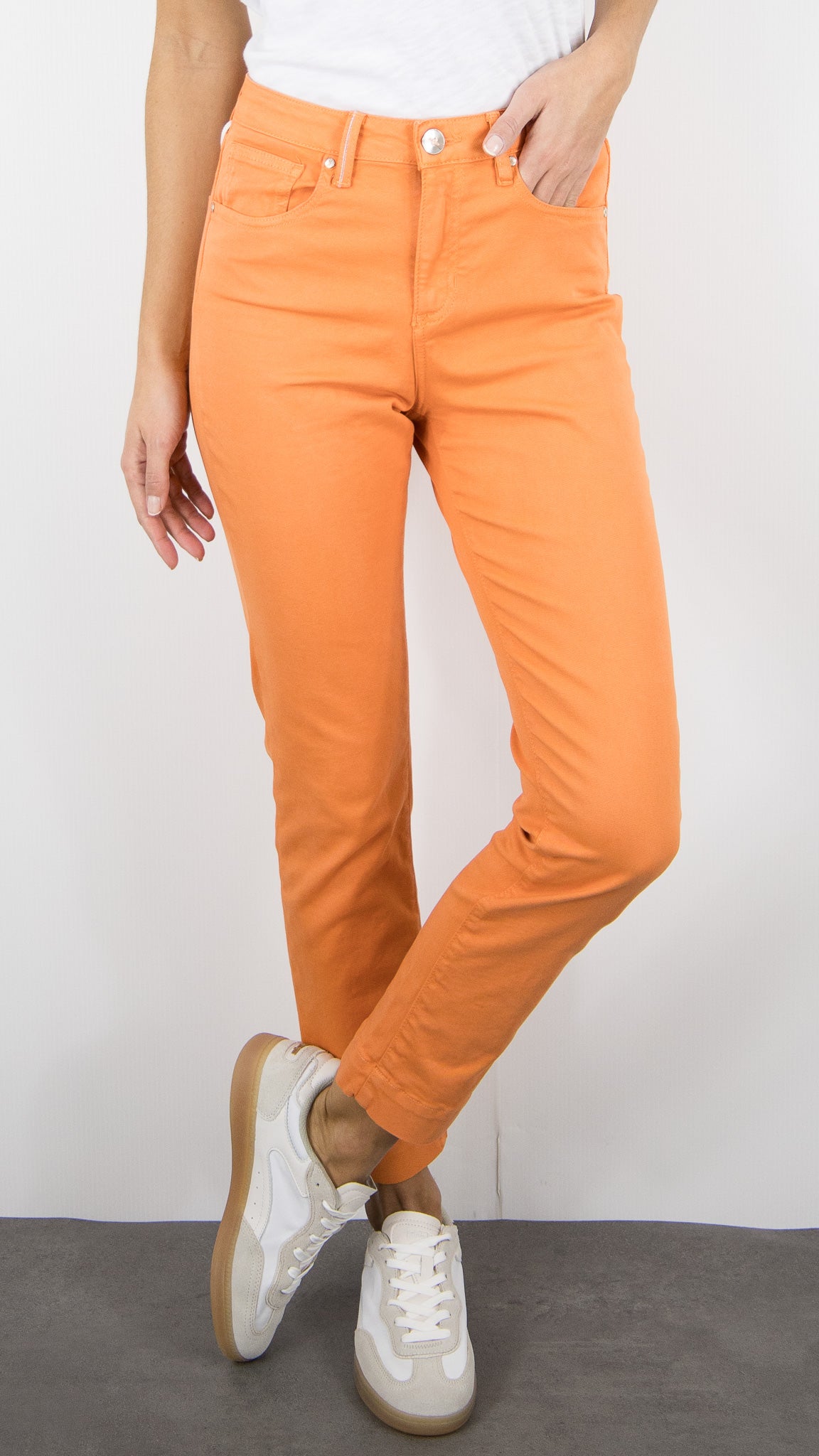 PANTALON DROIT TAILLE HAUTE ISLOW MARIN DRILL PES#COLOR_PAPAYE/ORANGE