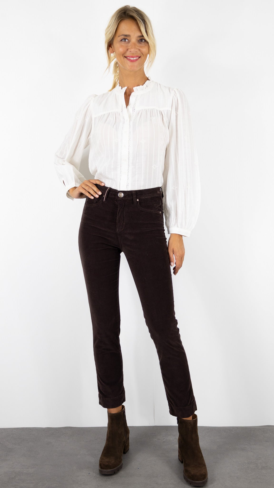 PANTALON VELOURS PALATINE MARIN PALATINE CORD ISLOW#COLOR_BRUN/CHOCO