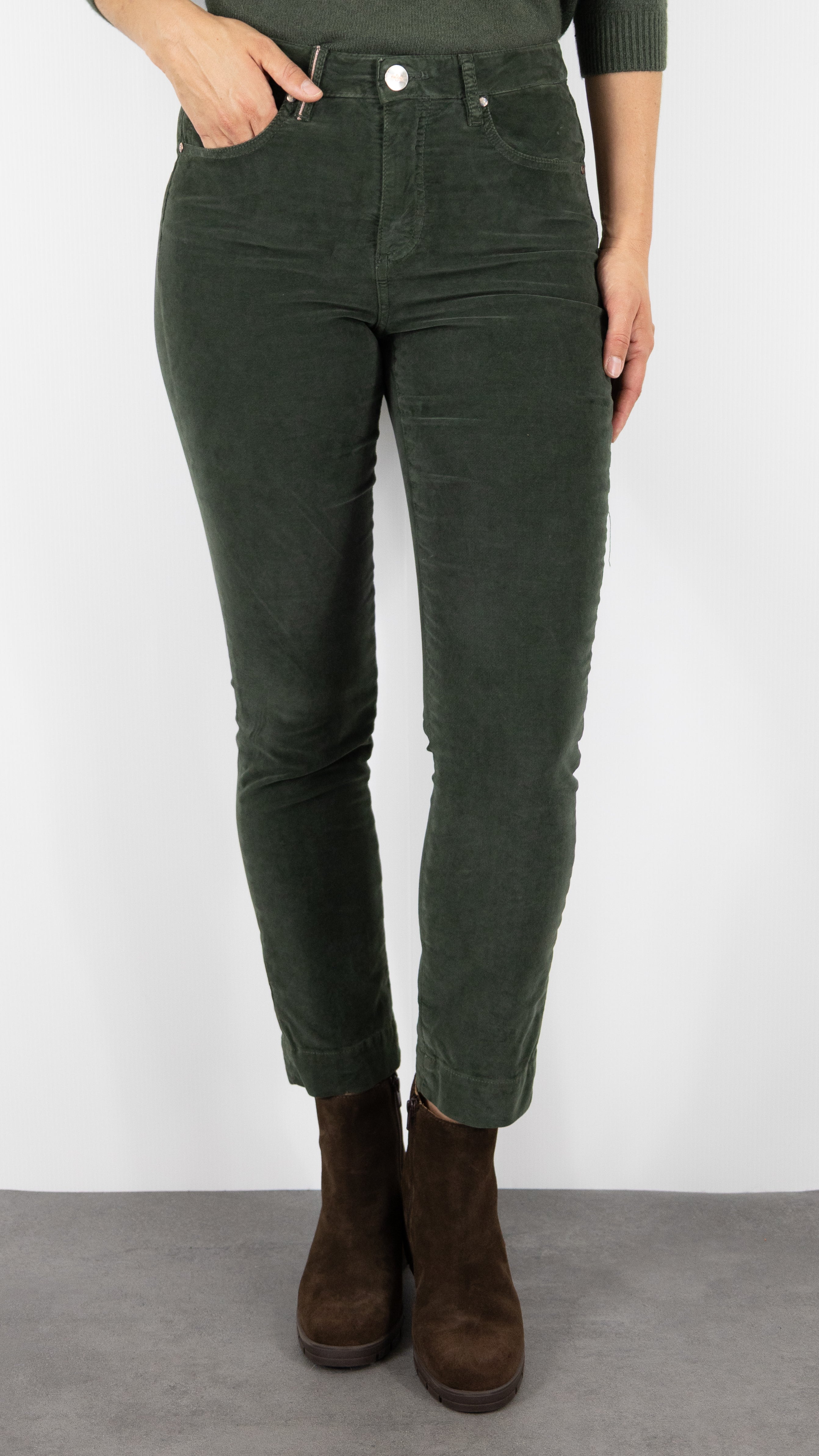 PANTALON VELOURS PALATINE MARIN PALATINE CORD ISLOW#COLOR_FEUILLE/VERT BOUTEILLE