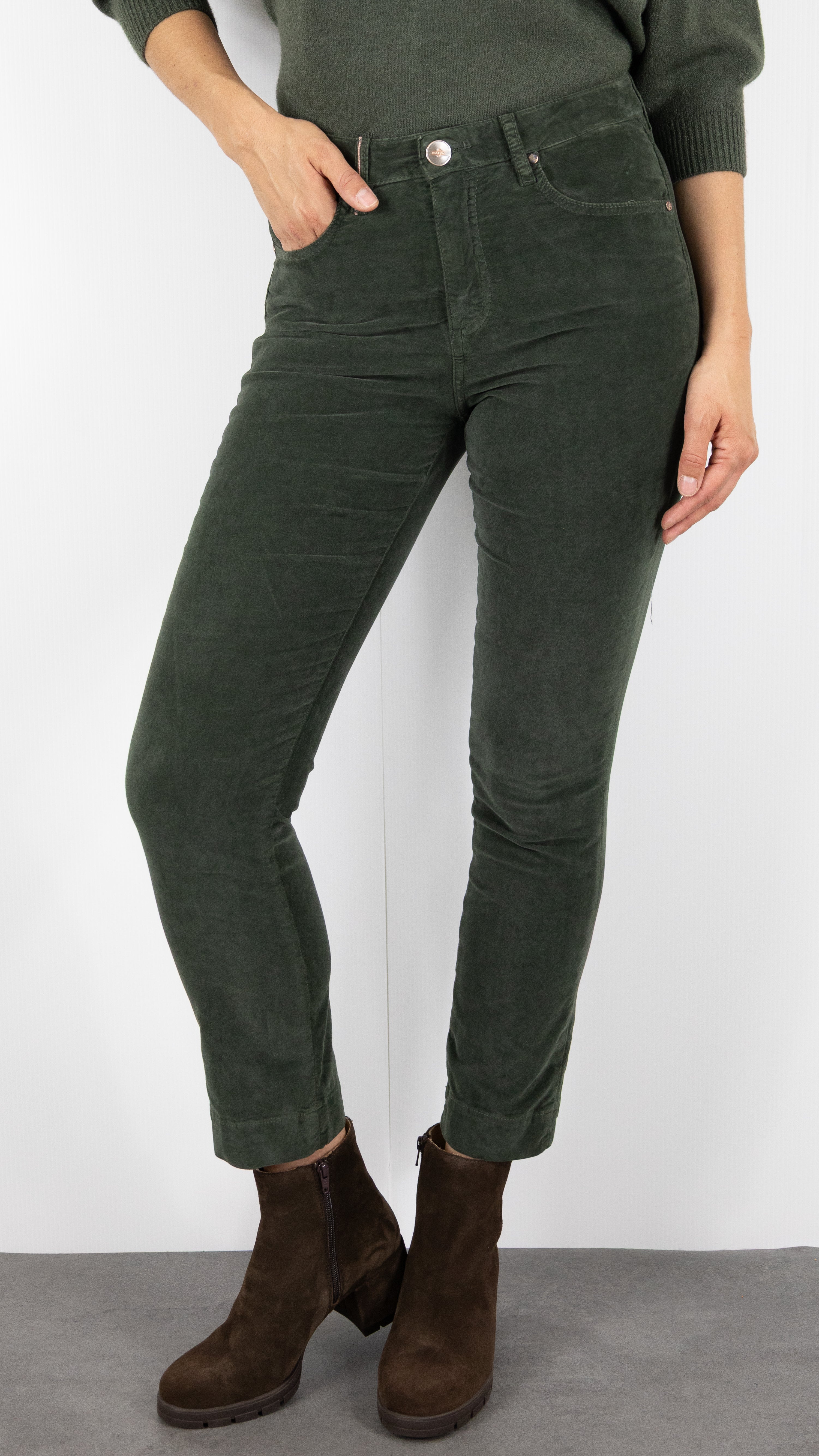 XPANTALON VELOURS PALATINE MARIN PALATINE CORD ISLOW#COLOR_FEUILLE/VERT BOUTEILLE