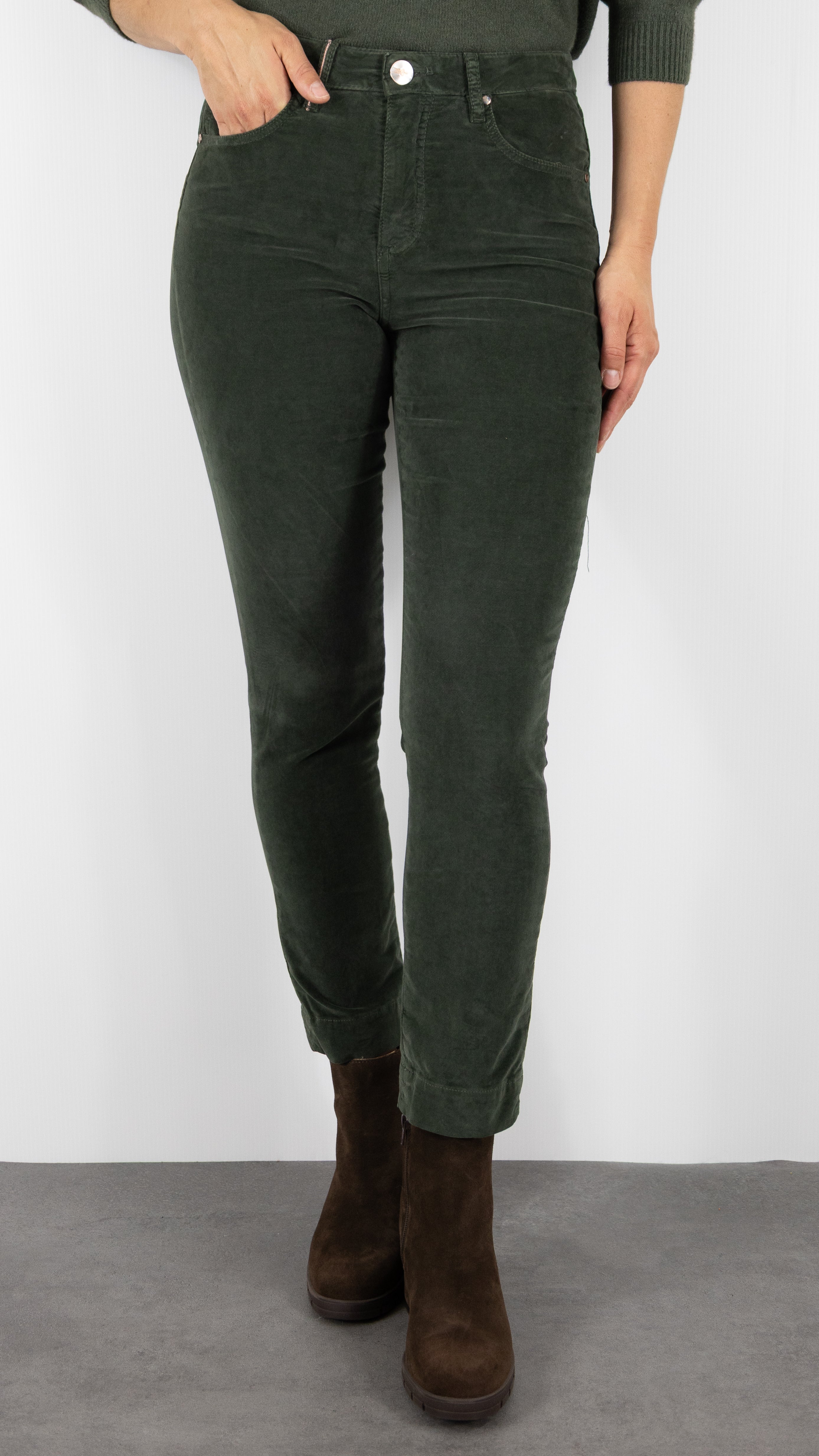 PANTALON VELOURS PALATINE MARIN PALATINE CORD ISLOW#COLOR_FEUILLE/VERT BOUTEILLE
