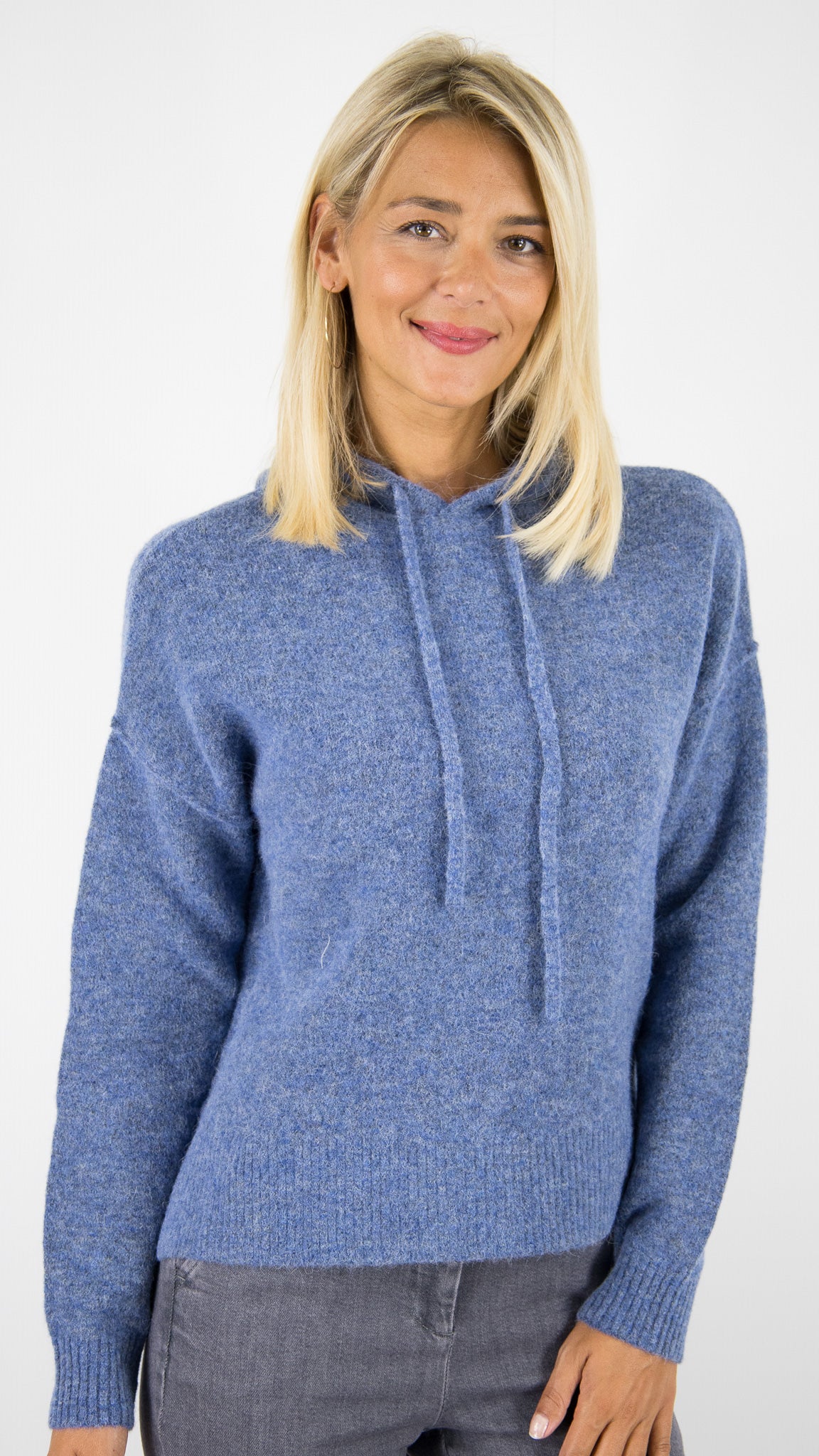PULL A CAPUCHE MAILLE CHINEE GRISE HARTFORD MAY HOODY#COLOR_06/DENIM