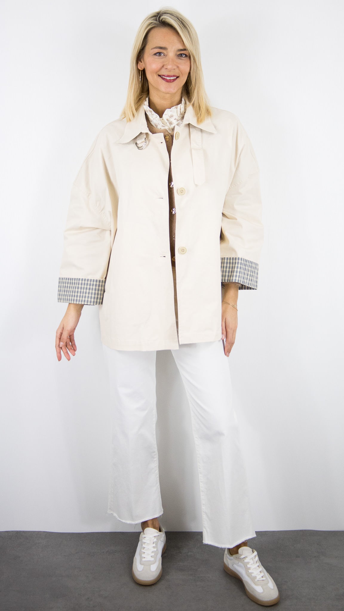 VESTE IMPER OVERSIZE STUDIO PARISIEN MD7407#COLOR_BEIGE