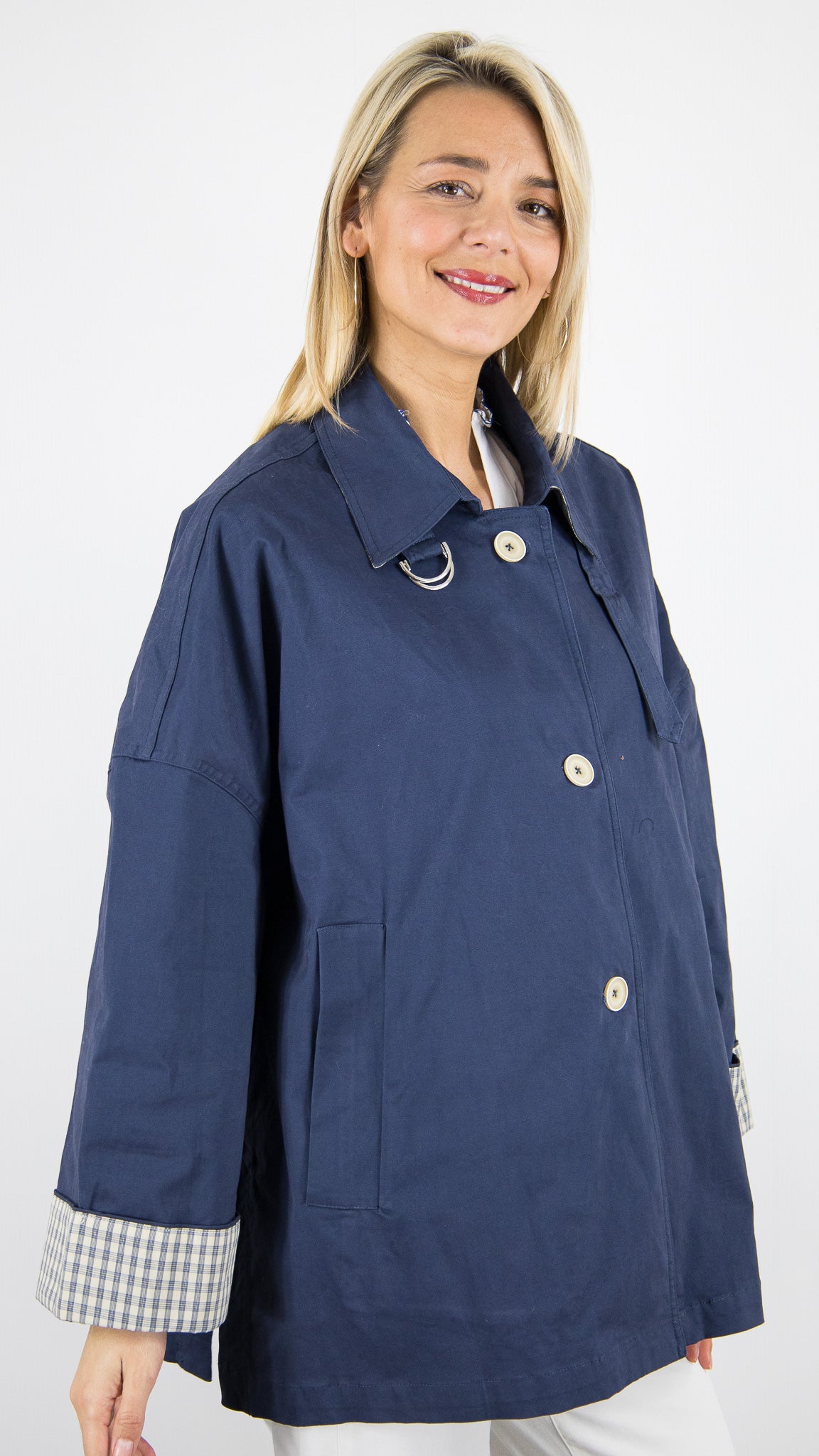 VESTE IMPER OVERSIZE STUDIO PARISIEN MD7407#COLOR_BLEU