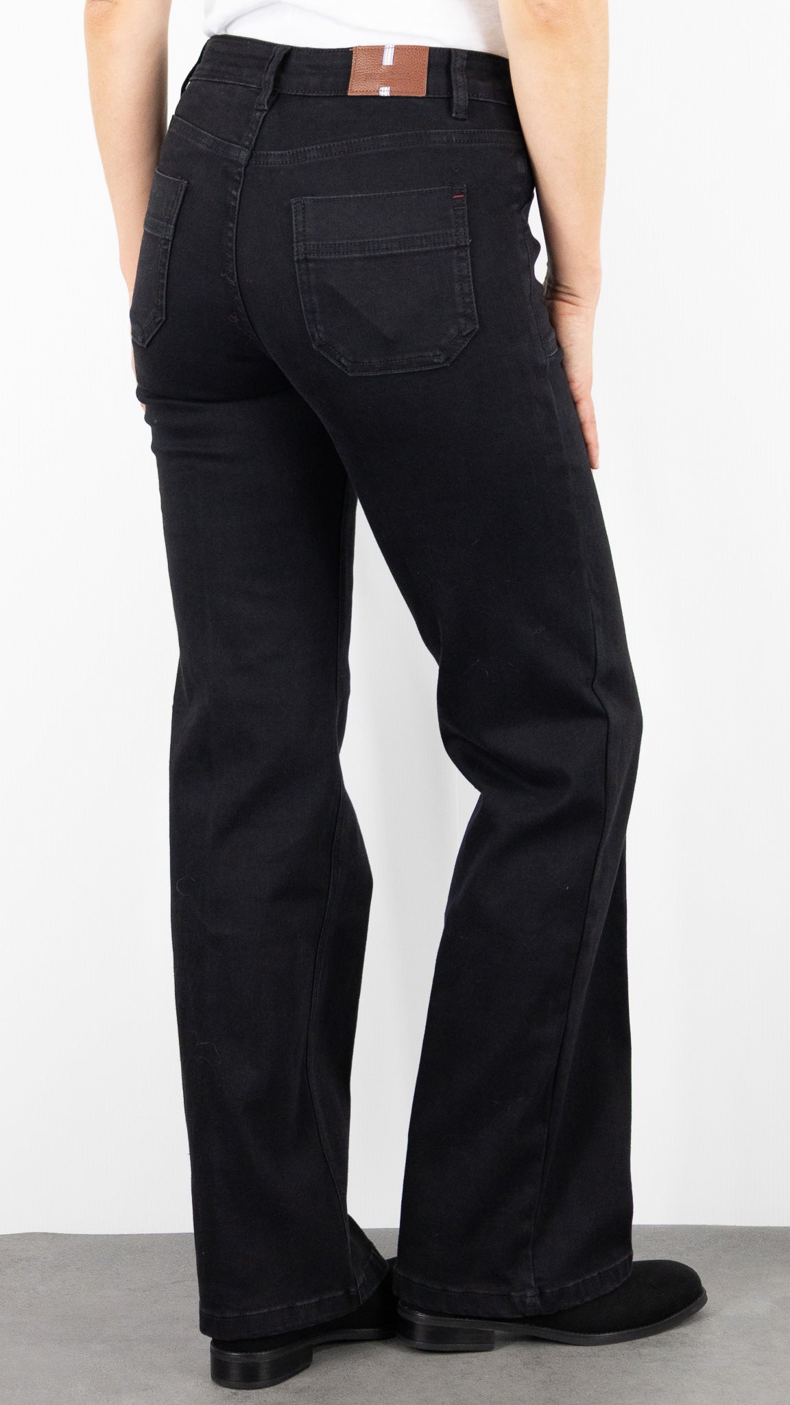 JEANS FLARE FEMME NOIR JANE BLUE MENILMONTANT SUPER STRETCH