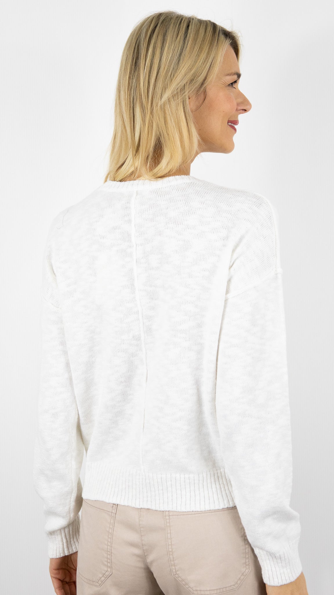 PULL BOUCLETTE COL V FEMME HARTFORD MIRISA#COLOR_01/ECRU