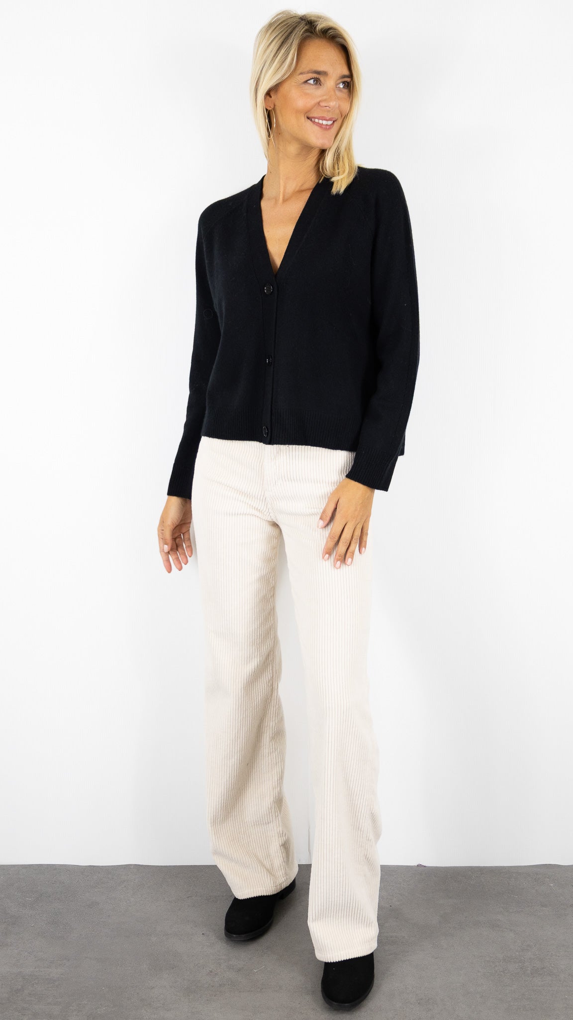 GILET V EN LAINE POUR FEMME MAUD ET SACHA MJF041W #COLOR_21060/BLACK