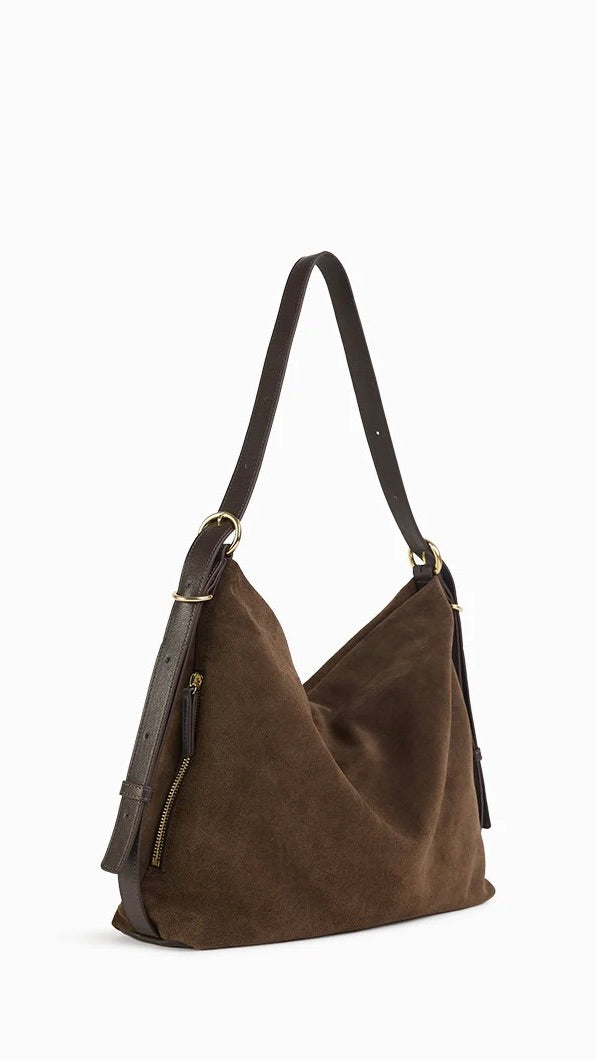 SAC HOBO EN VELOURS EBENE MARRON NAT & NIN MOREEN