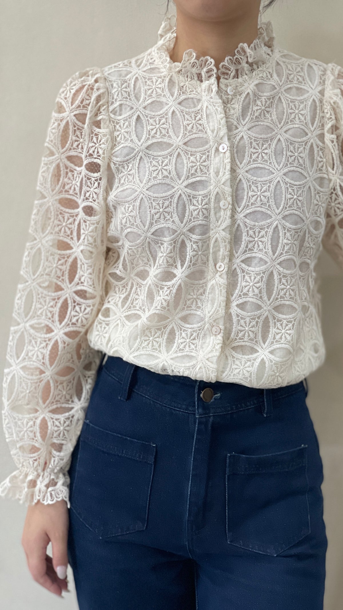 CHEMISE BRODEE ECRUE POUR FEMME IT HIPPIE K905-355