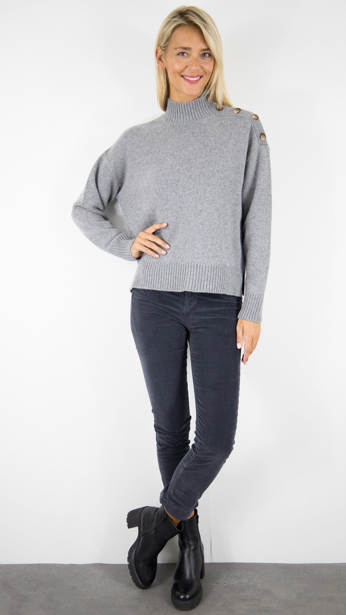 PULL EPAIS EN LAINE COL MONTANT POUR FEMME HARTFORD MYSTIC#COLOR_03/GREY