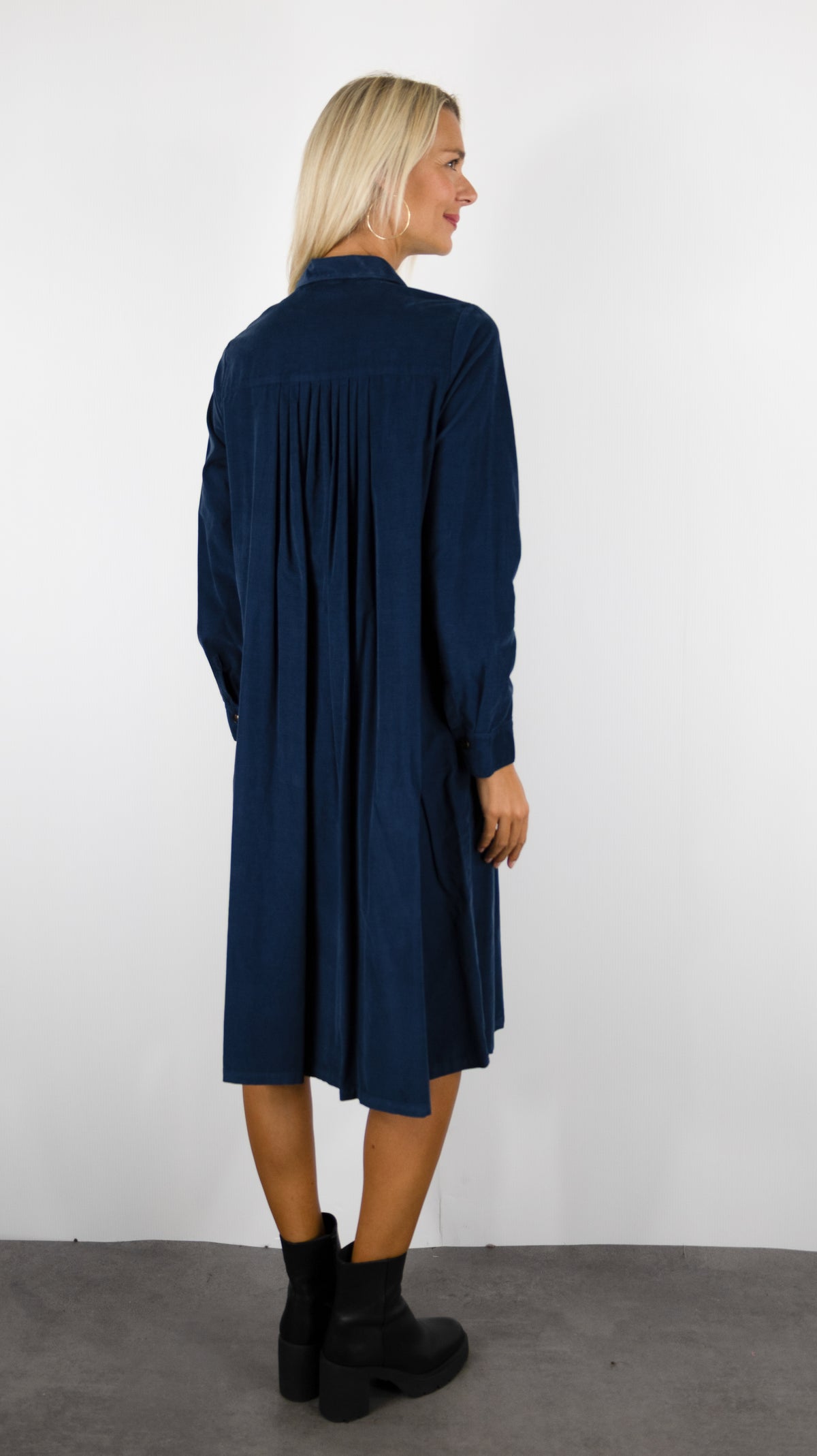 ROBE CHEMISE EVASEE EN VELOURS COTELE ROSSO 35 N1952V/2202#COLOR_753/MARINE