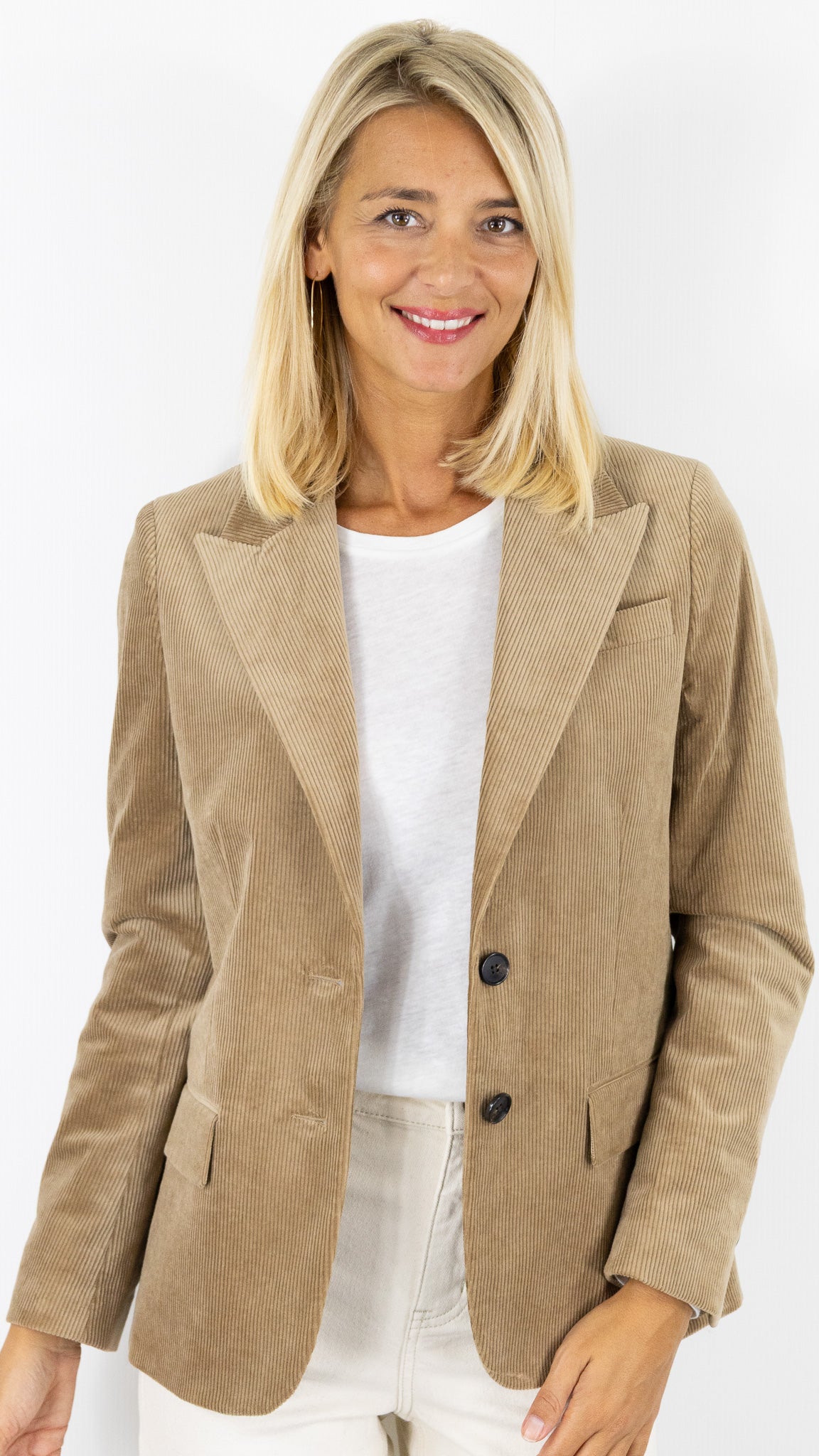 VESTE DE TAILLEUR EN VELOURS COTELE CAMEL POUR FEMME PABLO NELI