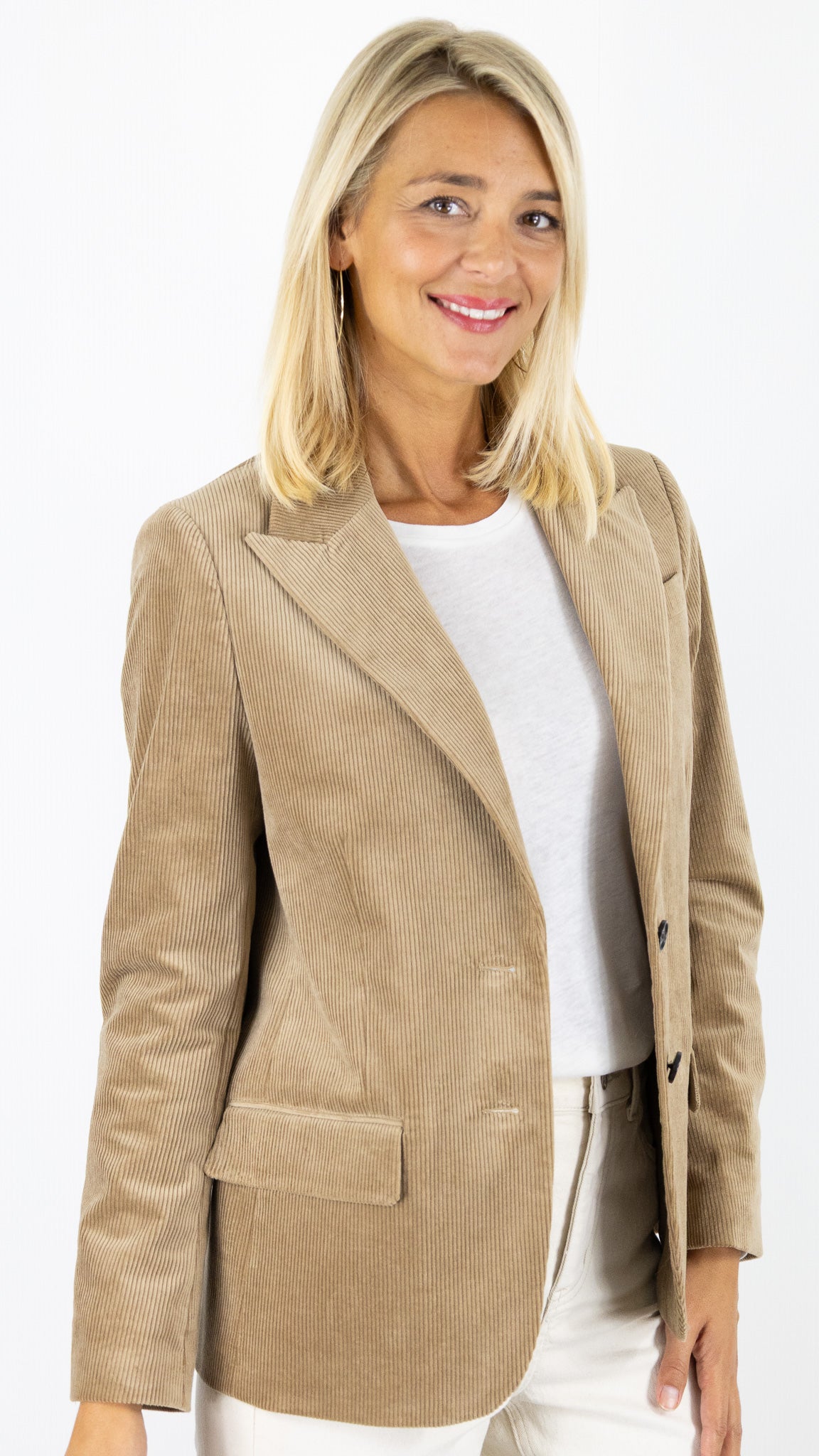 VESTE DE TAILLEUR EN VELOURS COTELE CAMEL POUR FEMME PABLO NELI