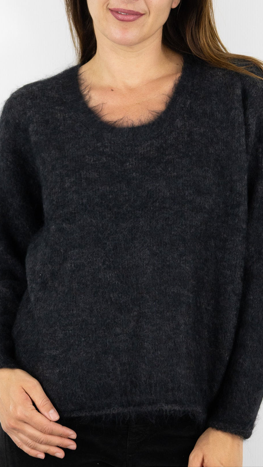 PULL COL U EN ALPAGA ANTRACITE PULL AMERICAN VINTAGE NUNY