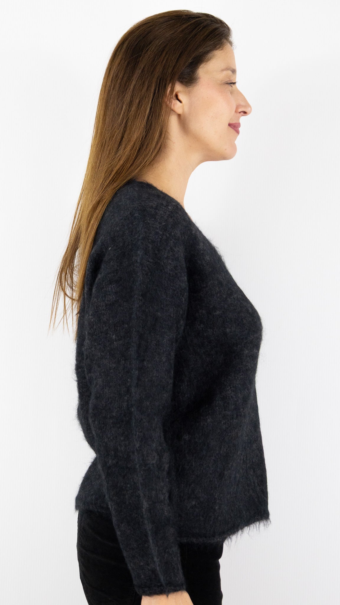 PULL COL U EN ALPAGA ANTRACITE PULL AMERICAN VINTAGE NUNY