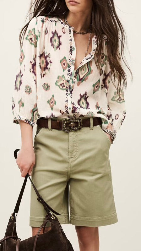 BLOUSE TIE AND DYE FLUIDE ECRUE BA&SH ODELIE