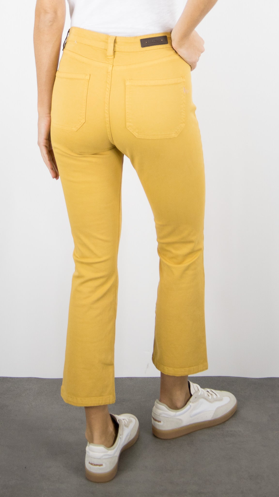 PANTALON EVASE 7/8 OLIVIA DRILL PES ISLOW#COLOR_AMBRE/SAFRAN JAUNE