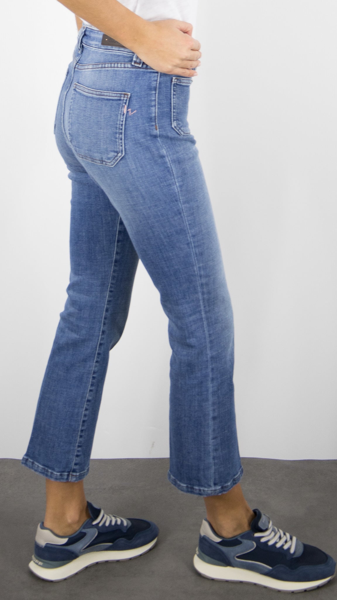 JEANS FLARE 7/8 POUR FEMME ISLOW OLIVIA RECYCLED BLUE VINTAGE USED