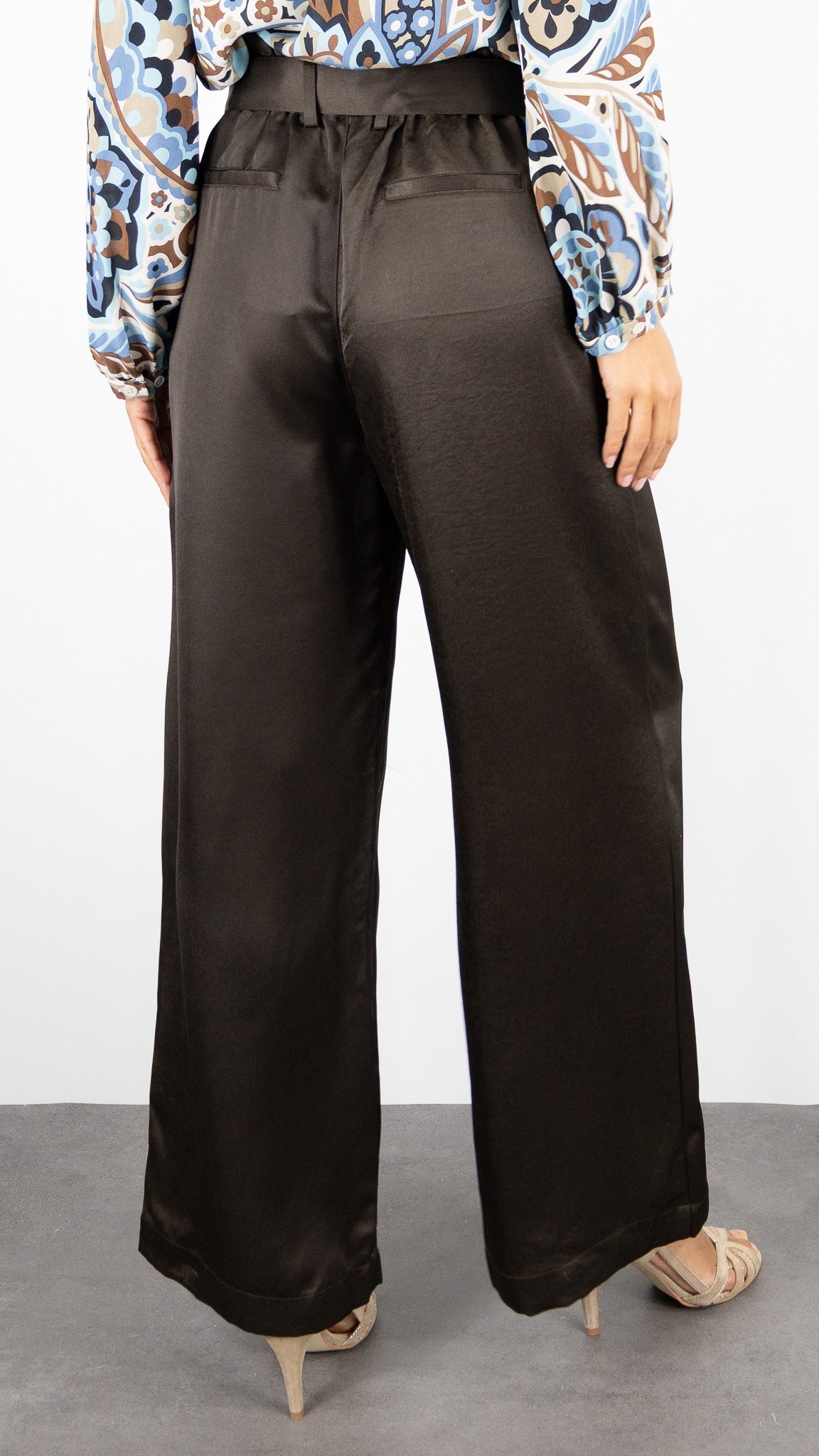 PANTALON FLUIDE TAILLE HAUTE ADORE OLYMPE#COLOR_CHOCOLAT