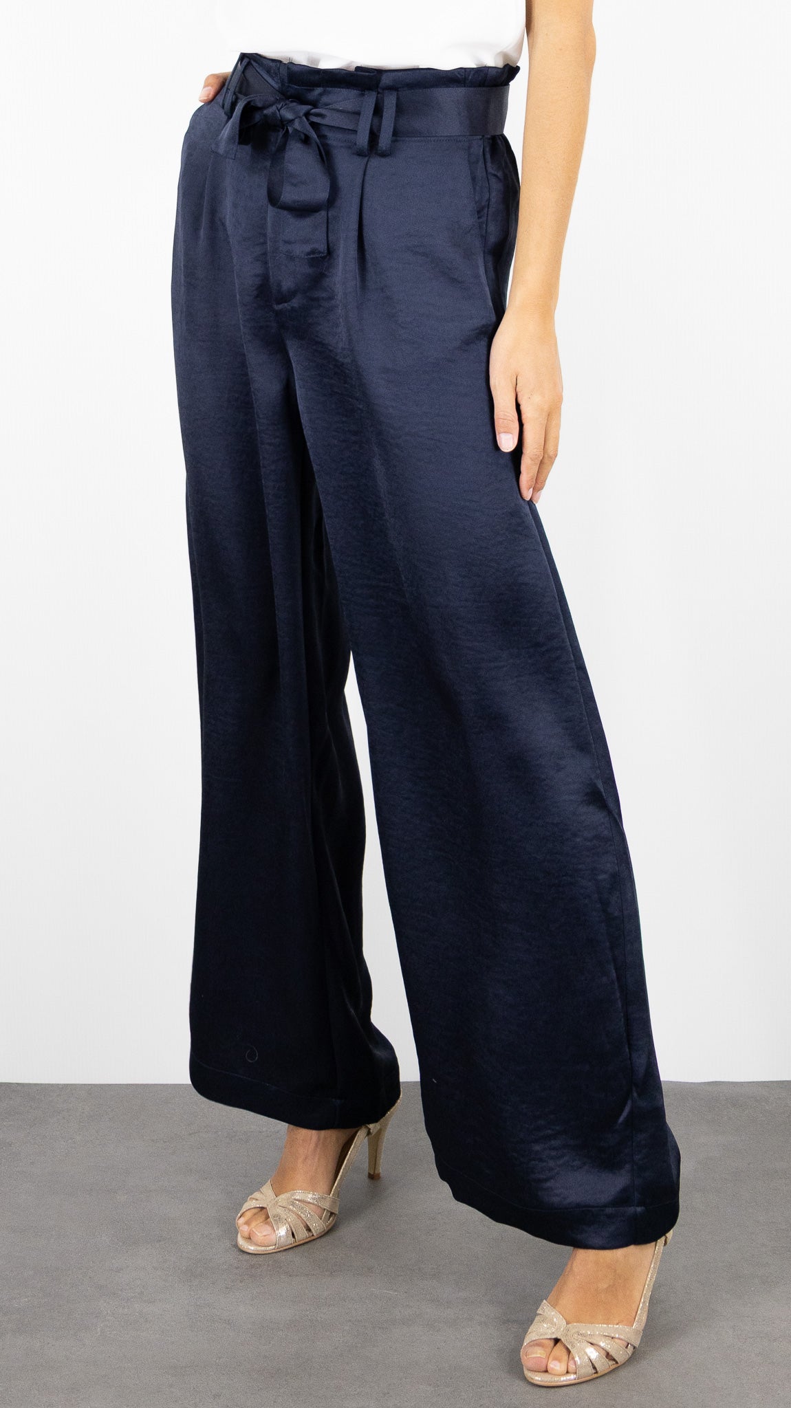 PANTALON FLUIDE TAILLE HAUTE ADORE OLYMPE#COLOR_MARINE