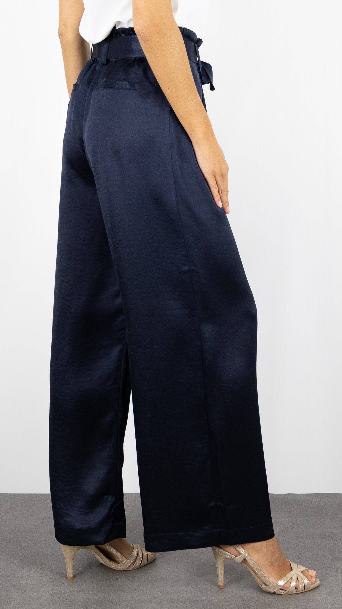 PANTALON FLUIDE TAILLE HAUTE ADORE OLYMPE#COLOR_MARINE
