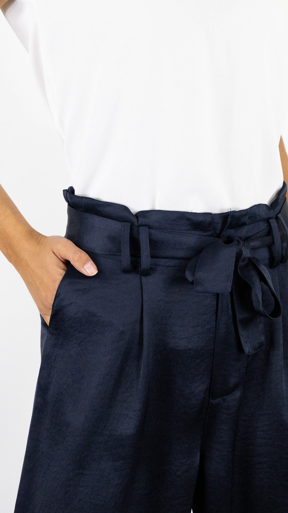 PANTALON FLUIDE TAILLE HAUTE ADORE OLYMPE#COLOR_MARINE