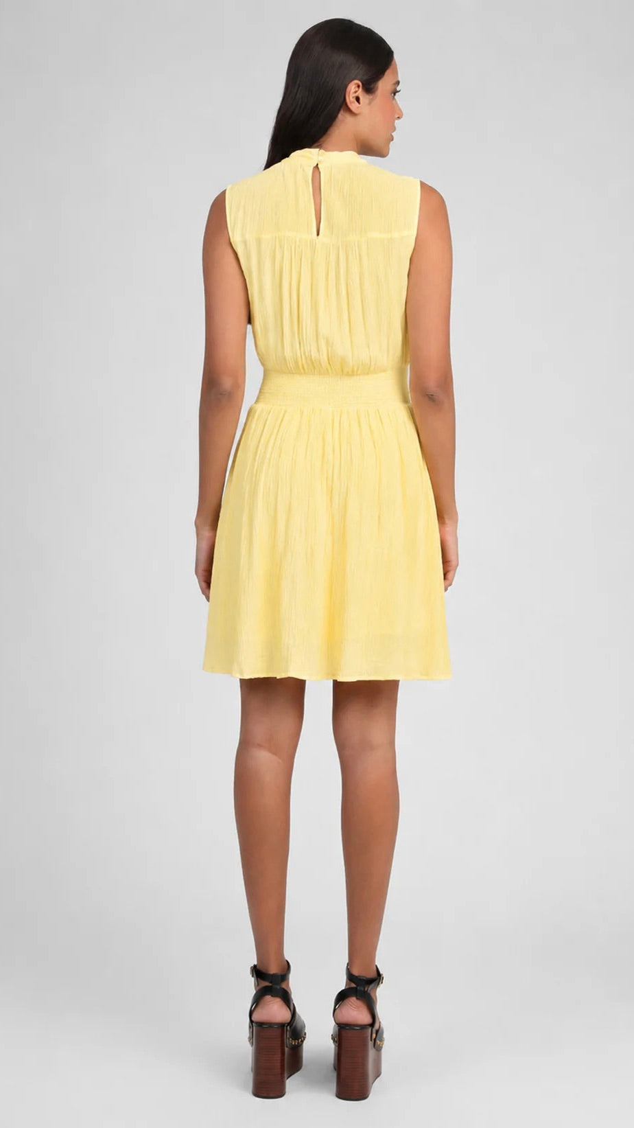 ROBE COURTE FRONCE JAUNE PAILLE AN'GE ORLEANE