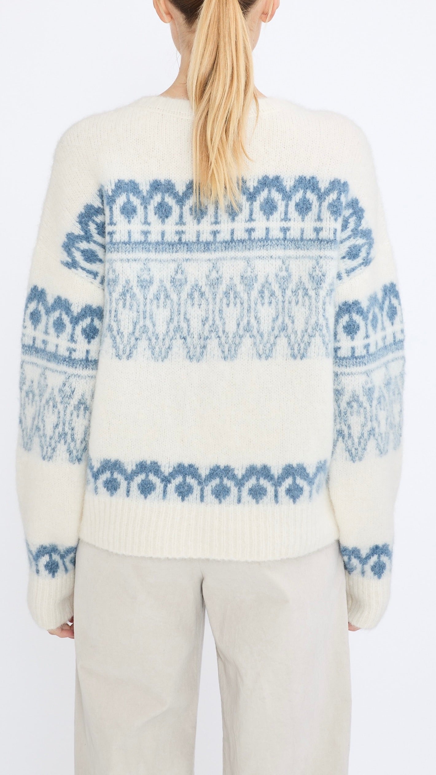 PULL MONTAGNE LARGE EN ALPAGA POUR FEMME JEFF ORSO NAVY