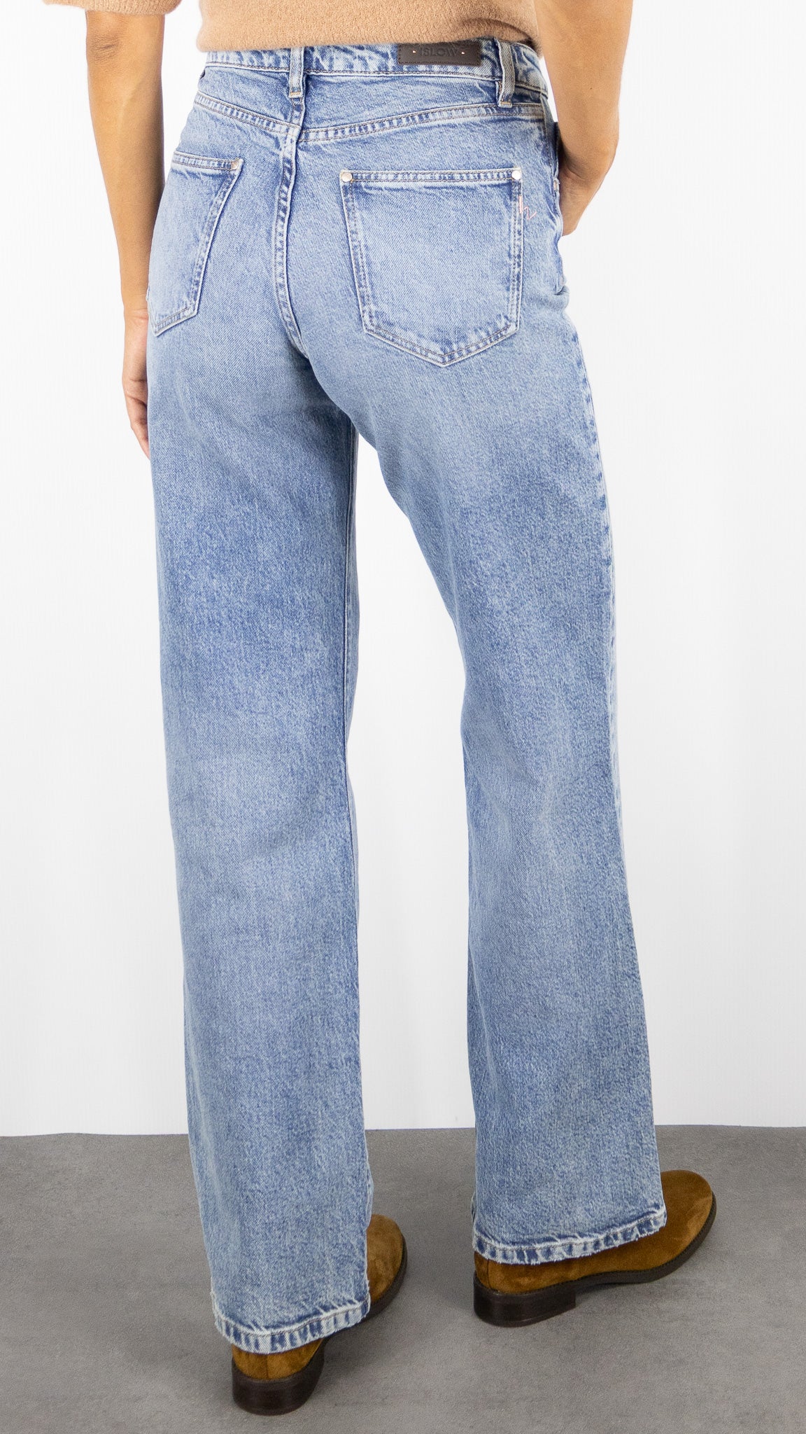 JEANS TAILLE HAUTE DROIT DELAVE ISLOW OSCAR BLUE ONLY