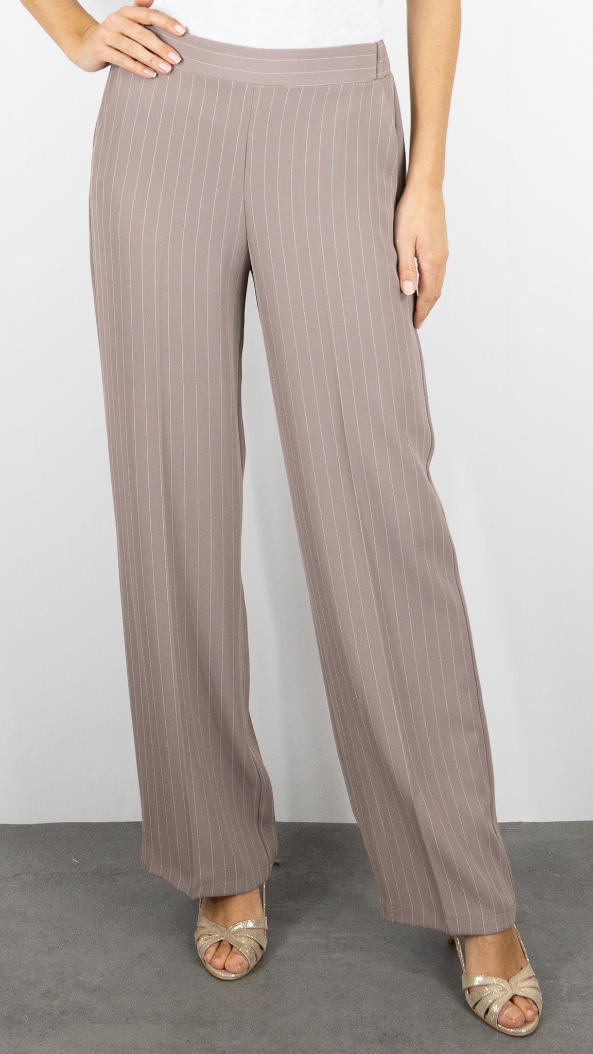 PANTALON HABILLE RAYE DOS ELASTIQUE IMPERIAL FANGO BEIGE#COLOR_1810/FANGO BEIGE ROSE