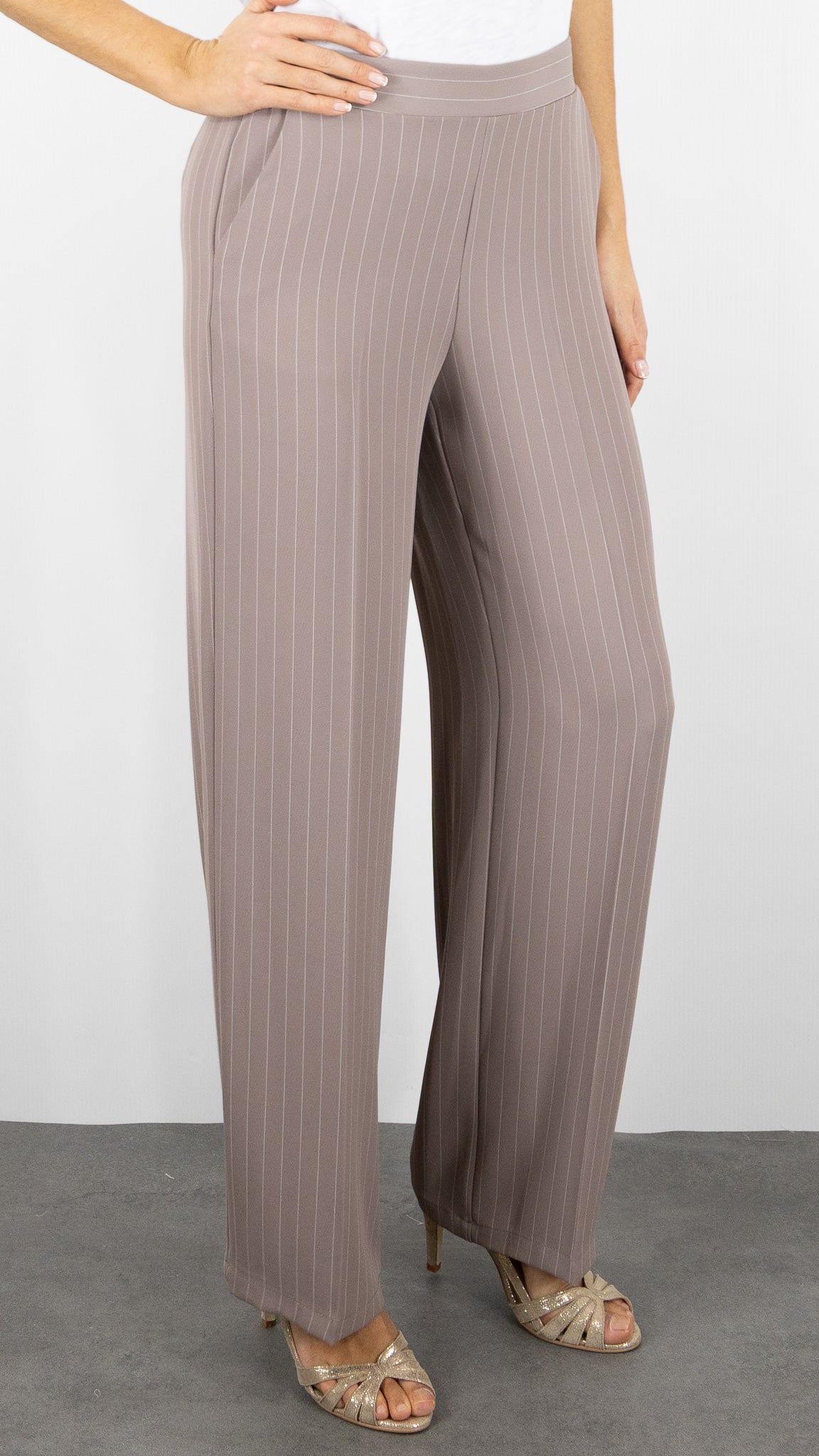 PANTALON HABILLE RAYE DOS ELASTIQUE IMPERIAL FANGO BEIGE#COLOR_1810/FANGO BEIGE ROSE
