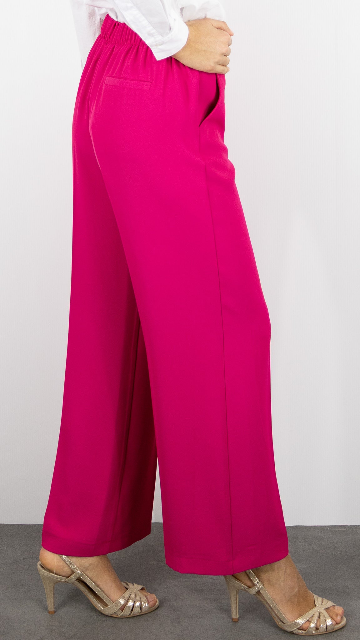 PANTALON LARGE HABILLE DOS ELASTIQUE IMPERIAM#color_1340/FUXIA